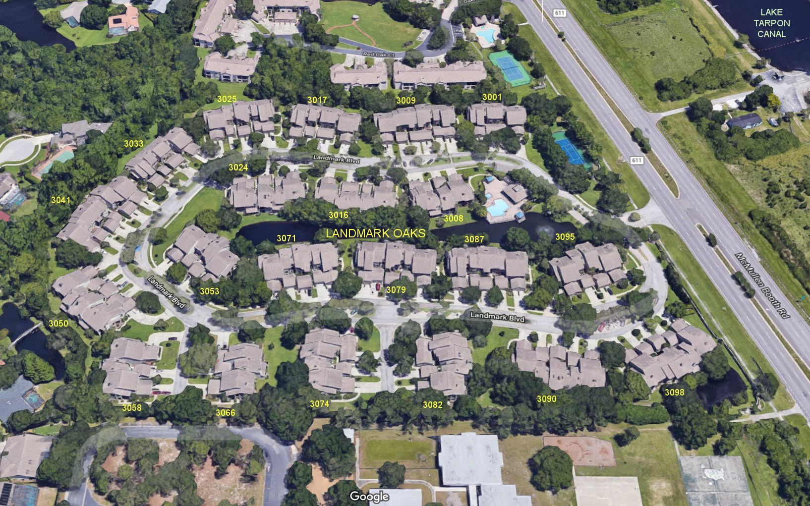 Aerial photo of Landmark Oaks