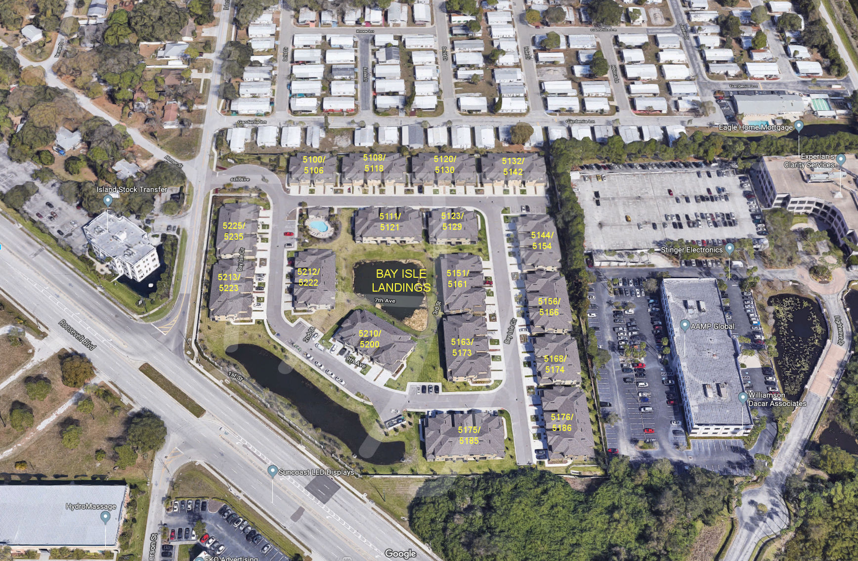 Aerial photo of Bay Isle Landings
