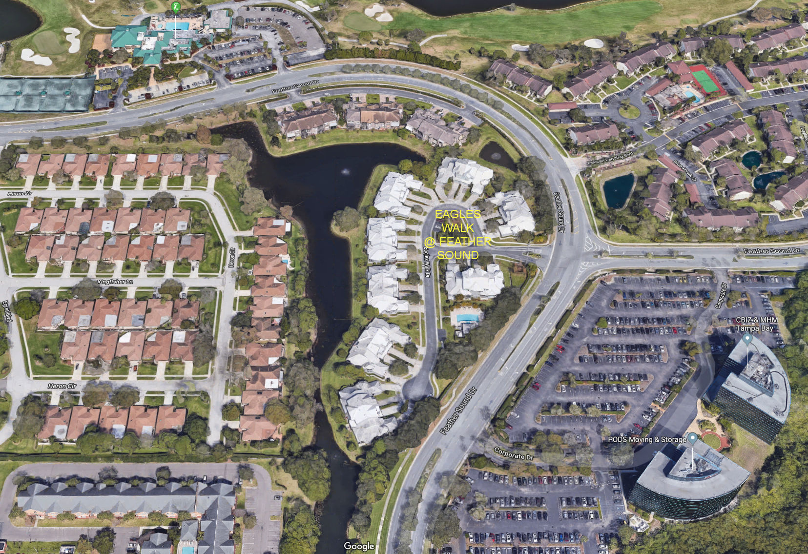 Aerial photo of Eagles Walk at Feather Sound