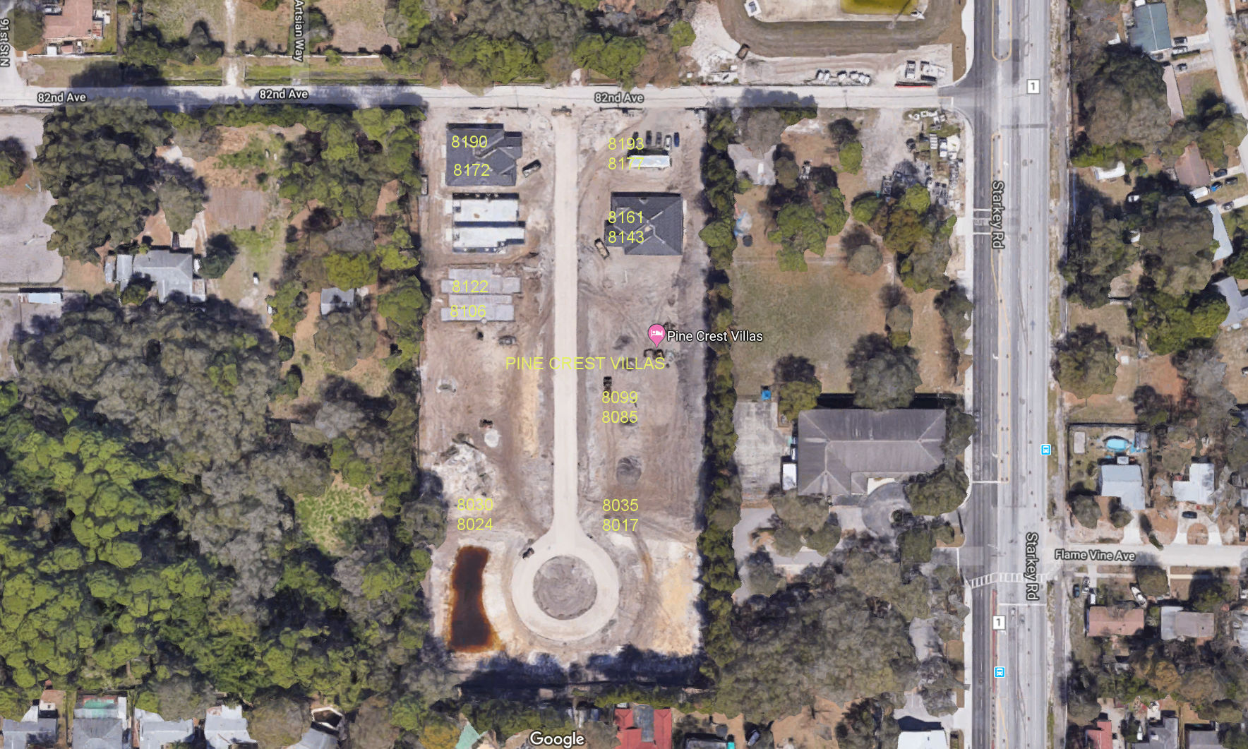 Aerial photo of Pine Crest Villas