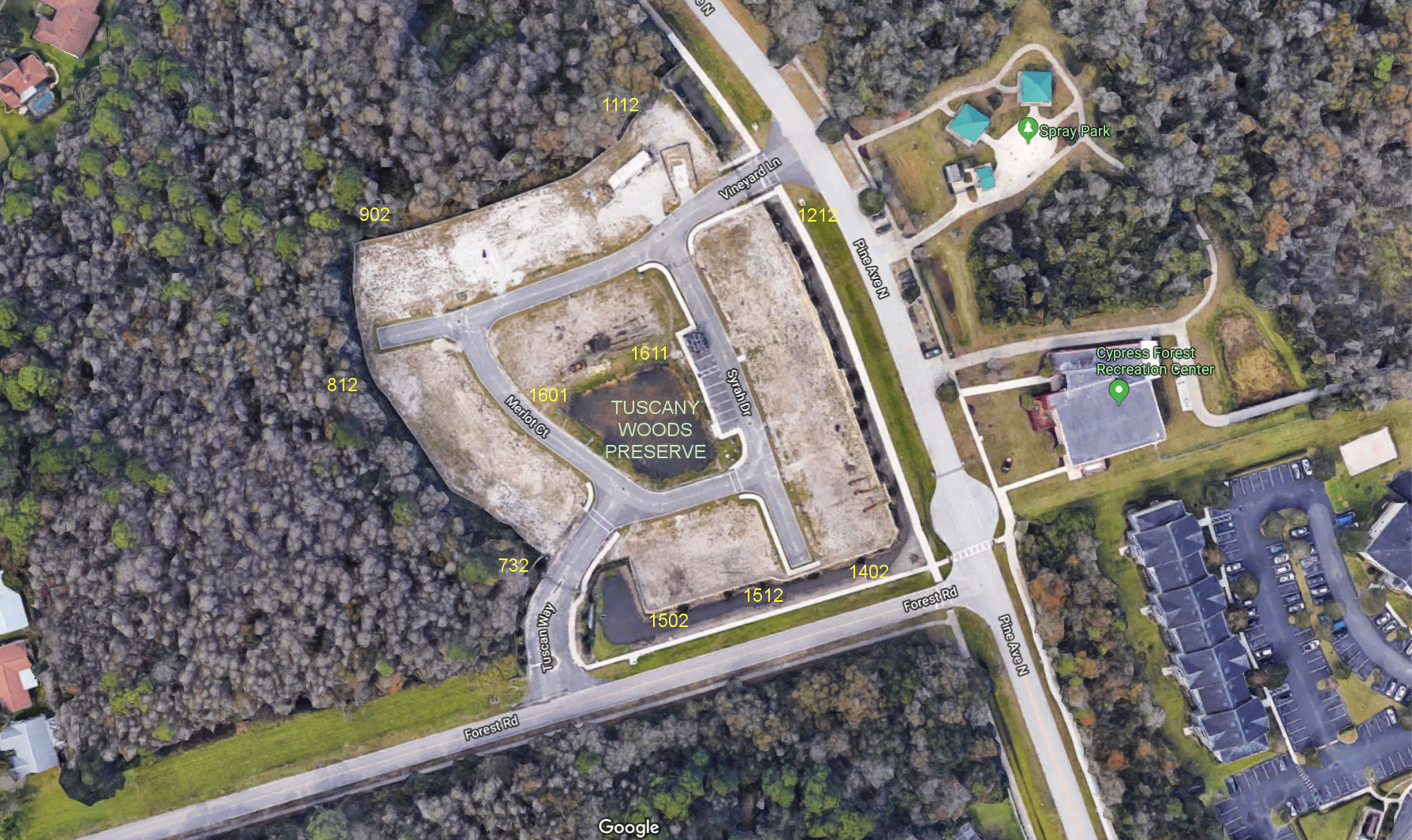 Aerial photo of Tuscany Woods