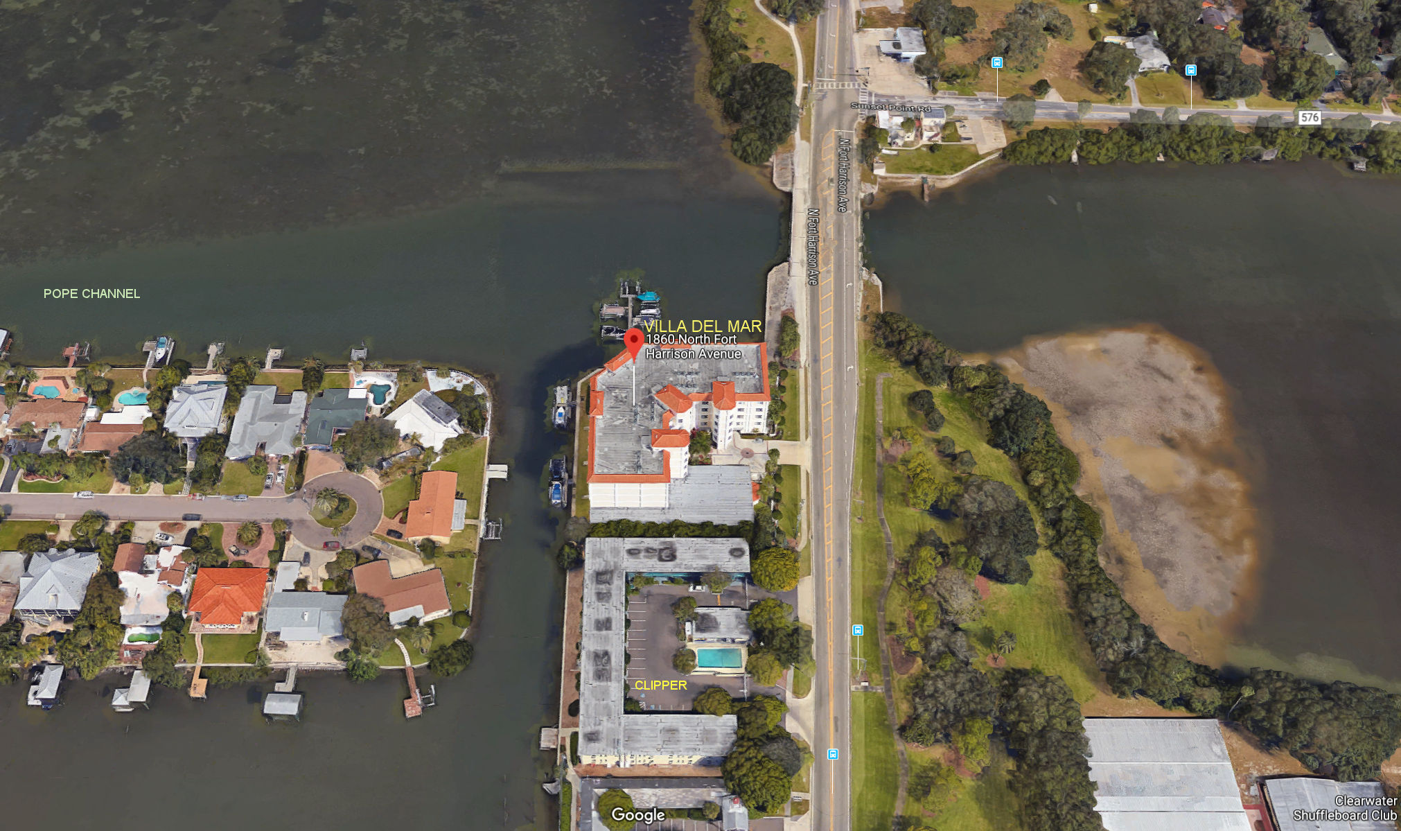 Aerial photo of Villa del Mar of Clearwater