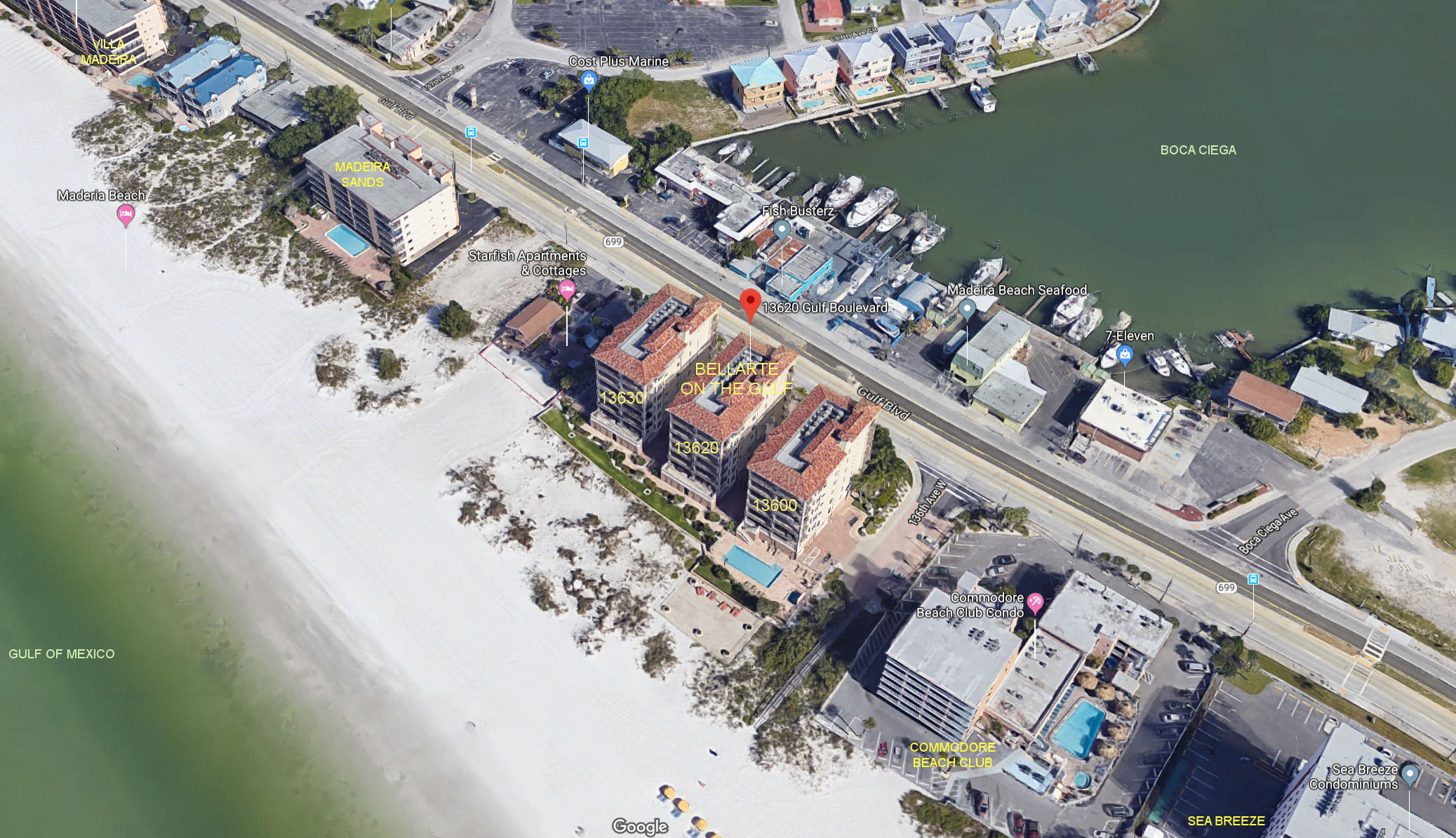 Aerial photo of Bellarte on the Gulf