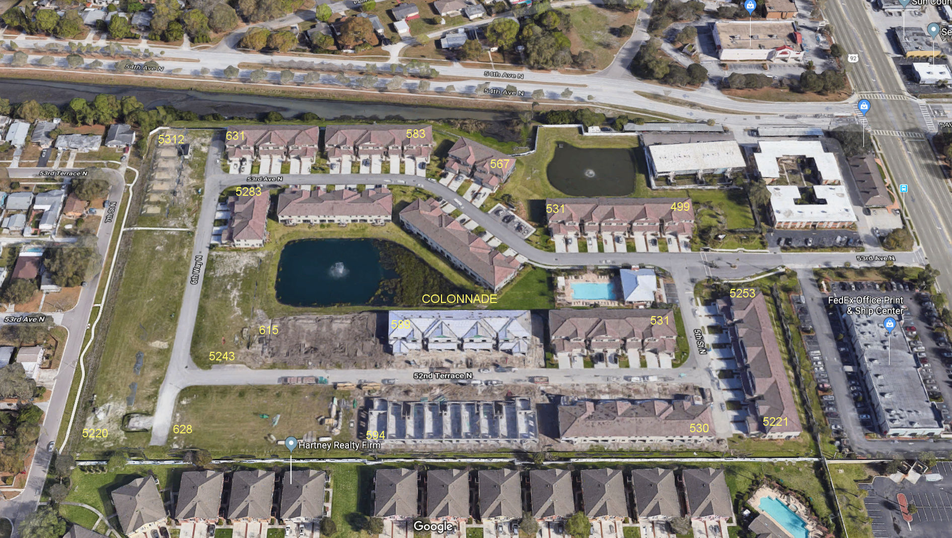 Aerial photo of Colonnade