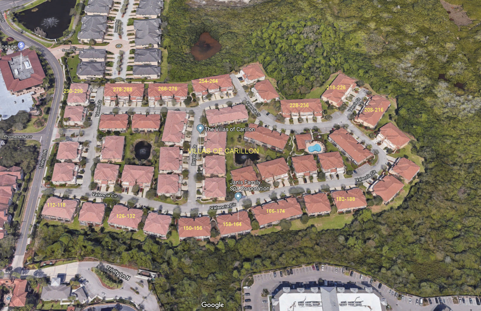 Aerial photo of Villas of Carillon