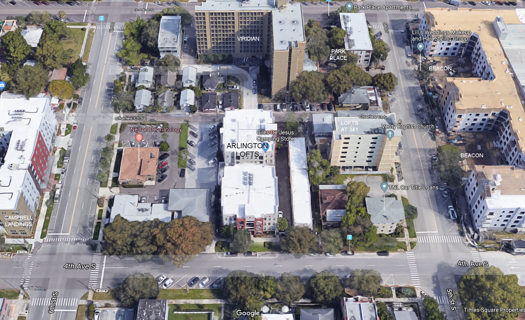 Aerial photo of Arlington Lofts