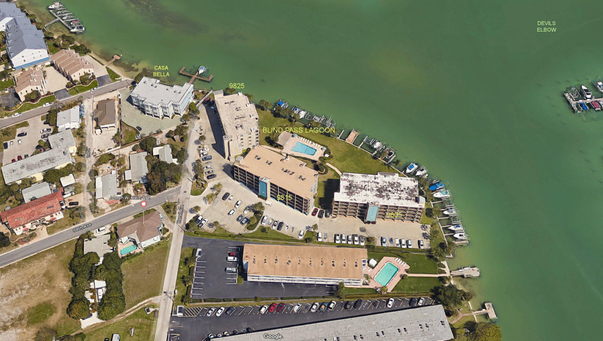 Aerial photo of Blind Pass Lagoon  9805-9815-9825