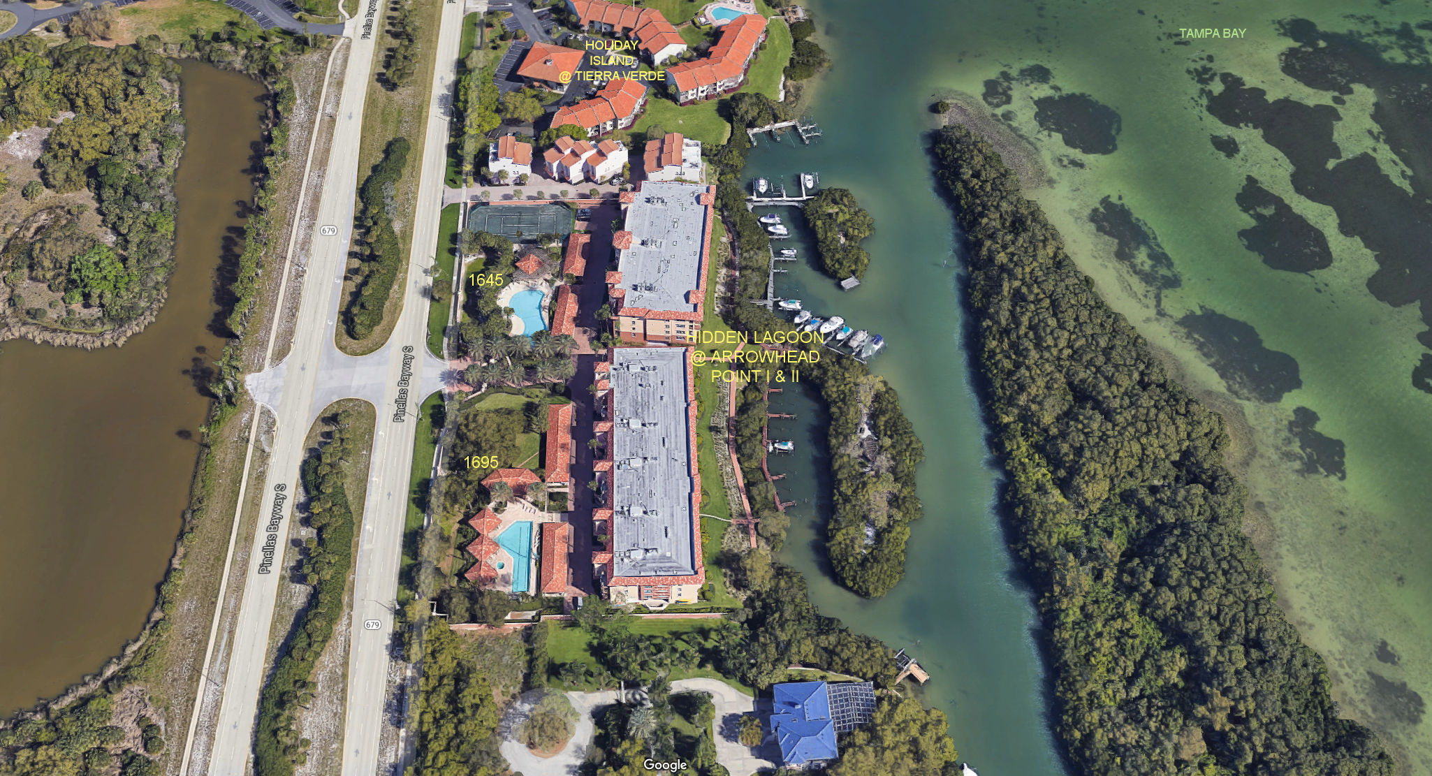 Aerial photo of Hidden Lagoon at Arrowhead Point I & II
