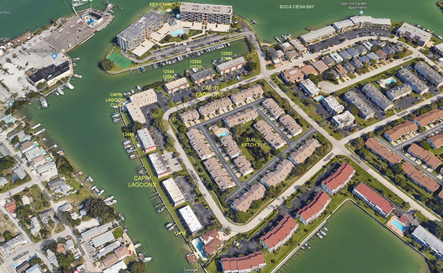 Aerial photo of Capri Lagoons