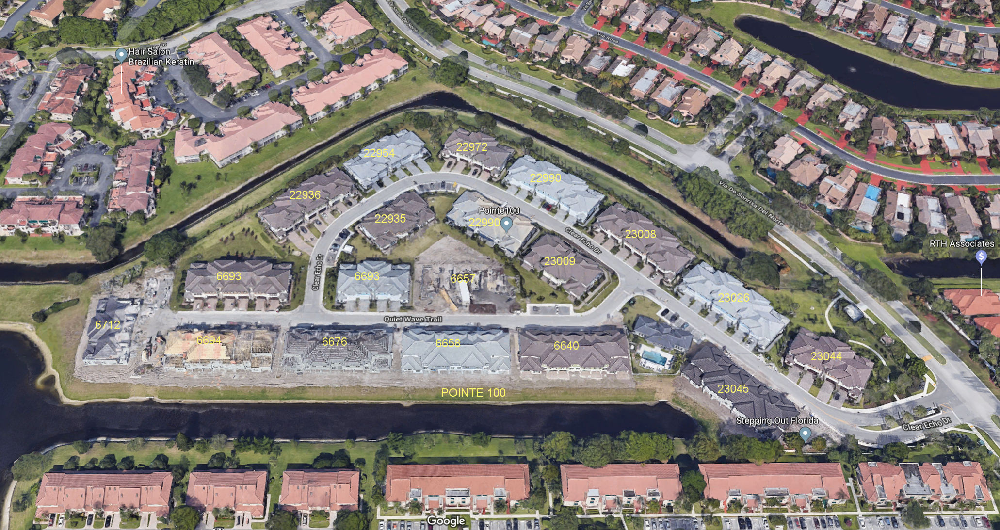 Aerial photo of Pointe 100