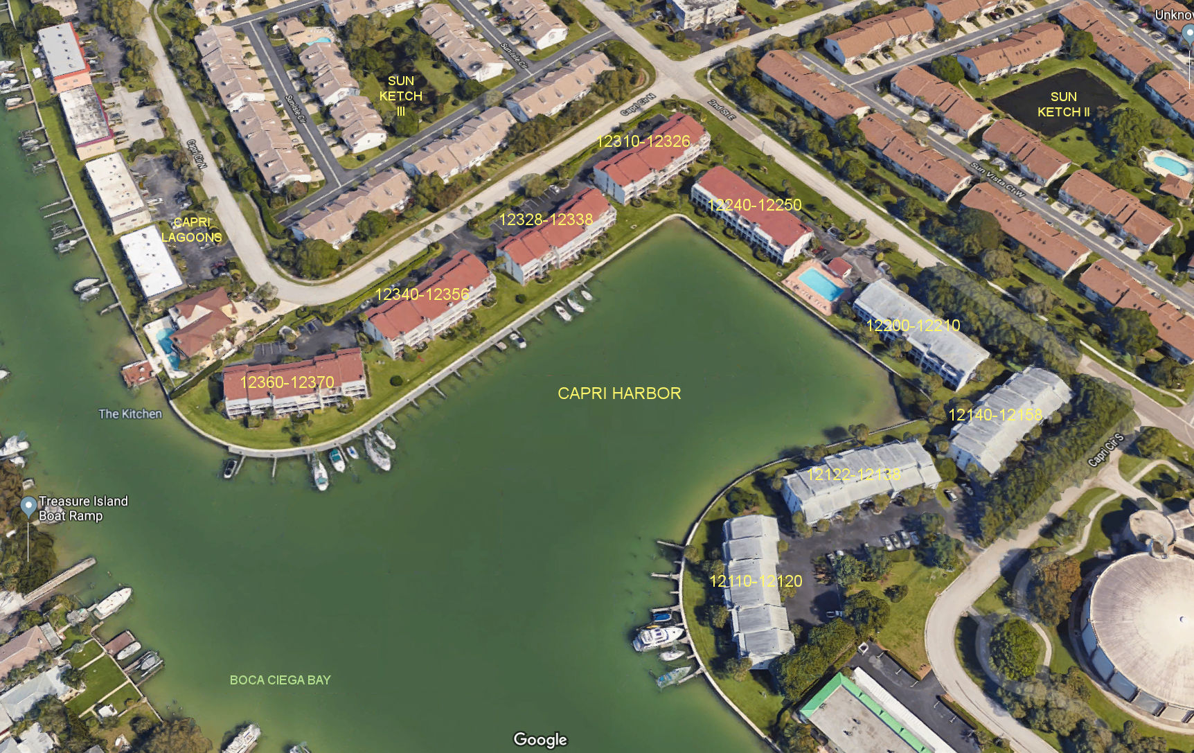 Aerial photo of Capri Harbor