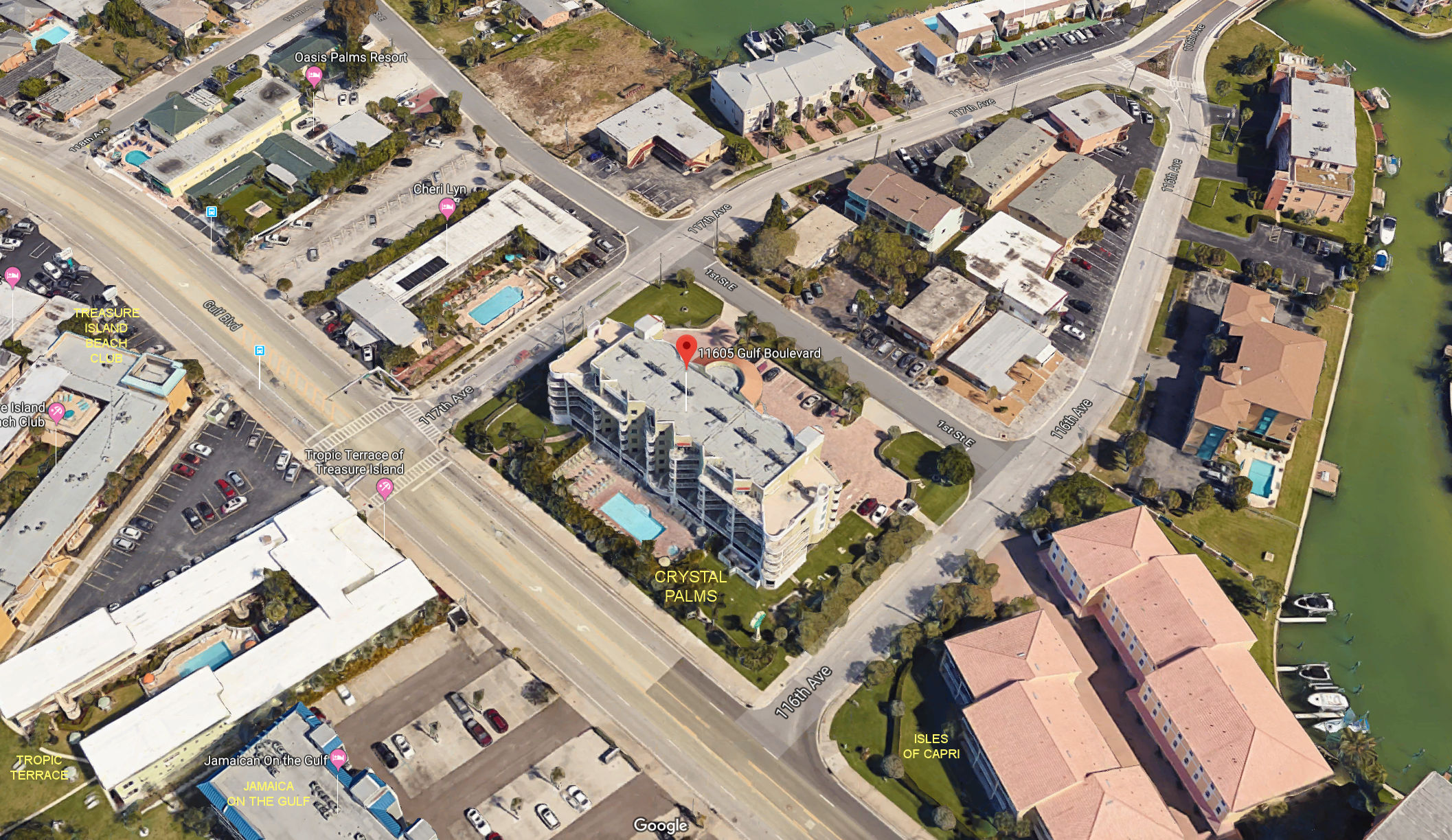 Aerial photo of Crystal Palms @ Treasure Island