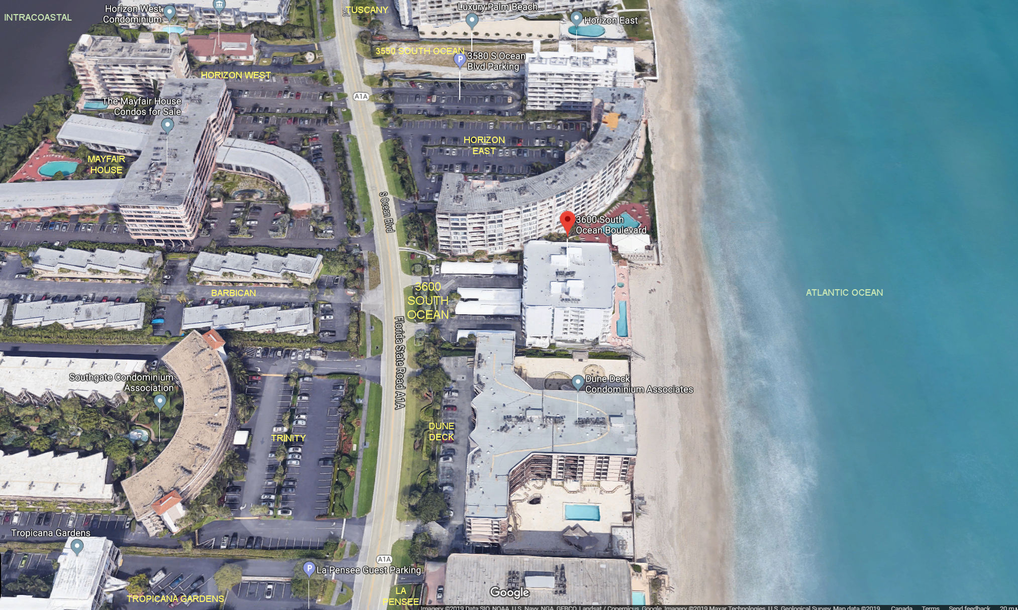 Aerial photo of 3600 South Ocean