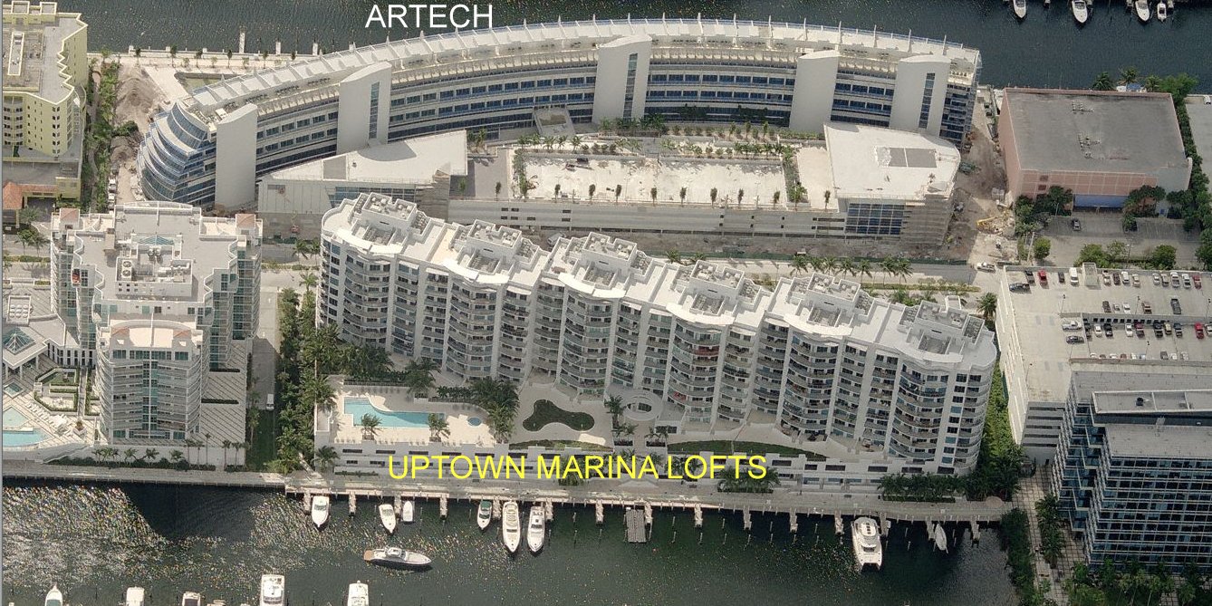 Aerial photo of Uptown Marina Lofts