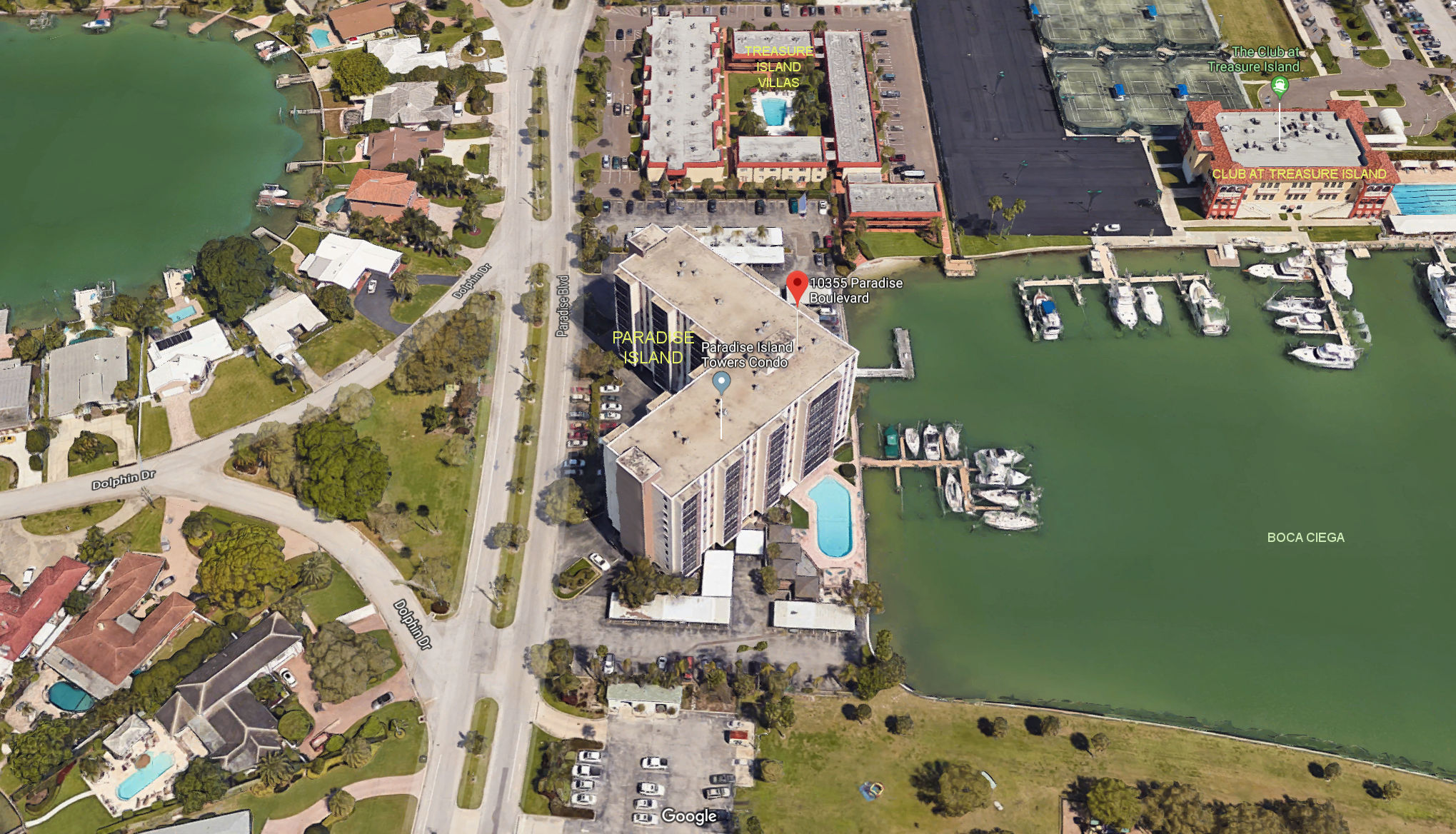 Aerial photo of Paradise Island Towers