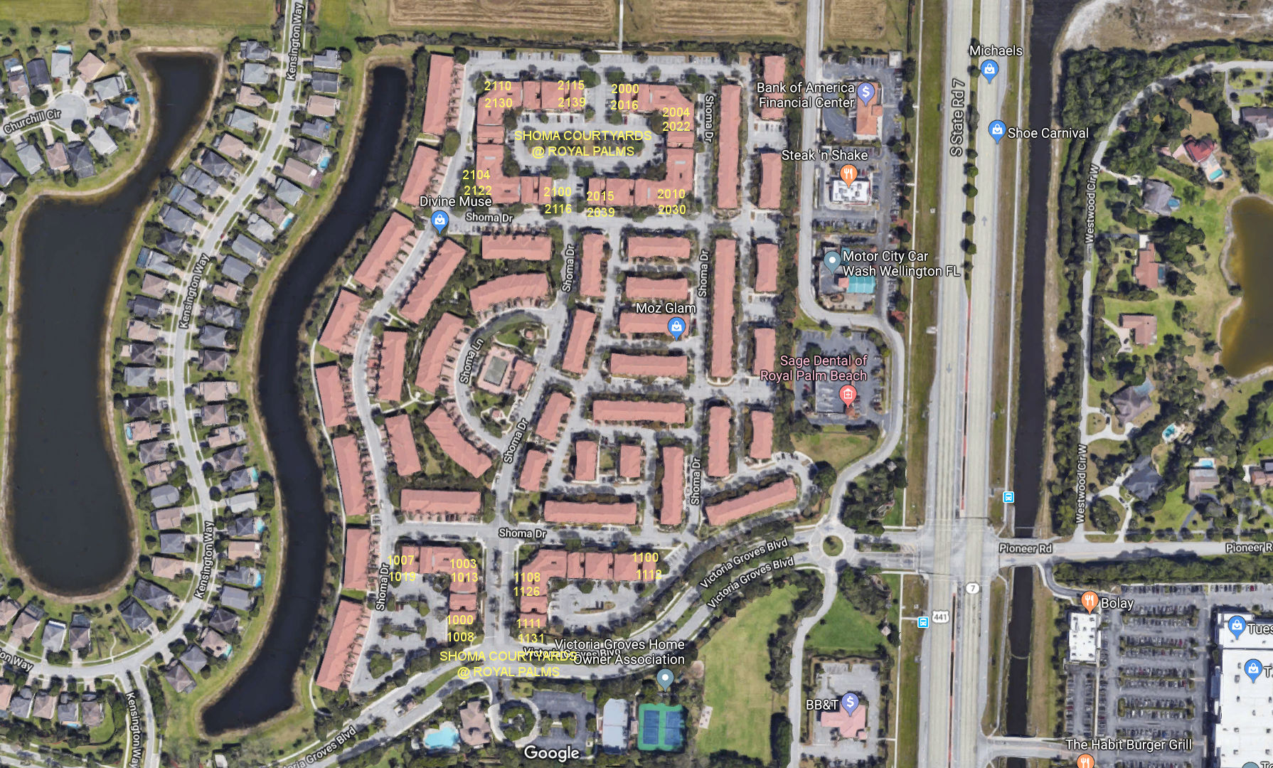 Aerial photo of Shoma Courtyards @ Royal Palms