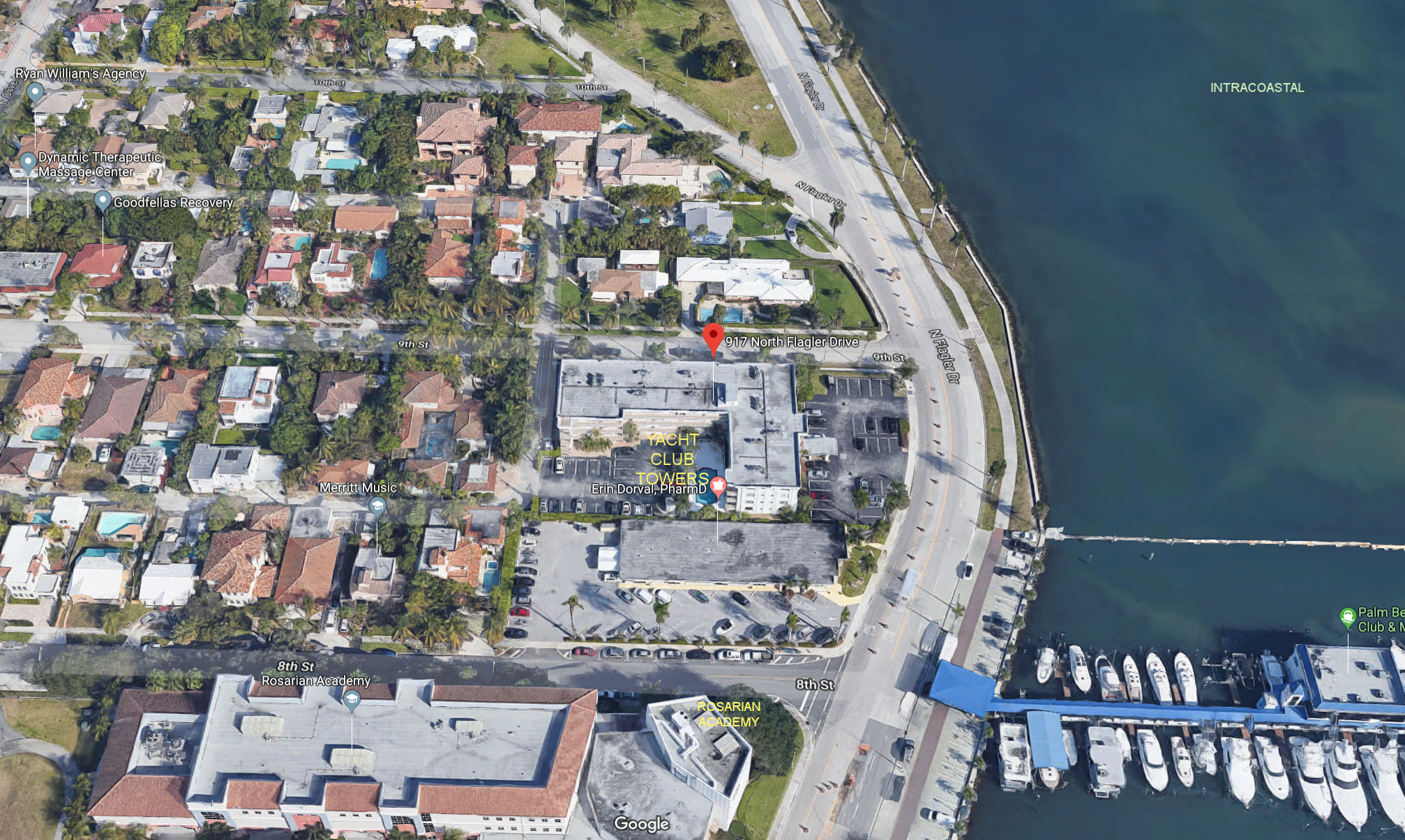 Aerial photo of Yacht Club Towers