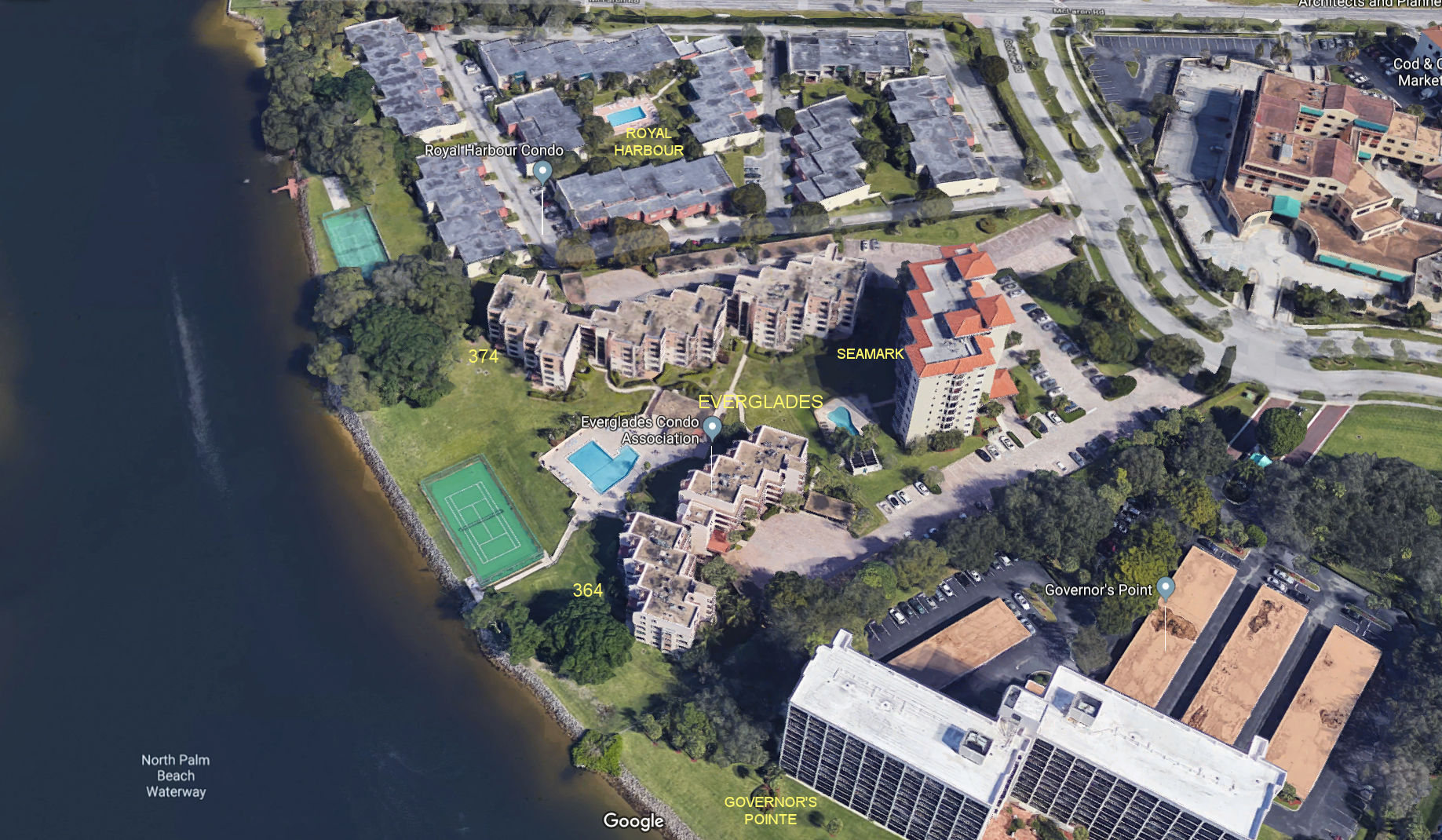 Aerial photo of Everglades of North Palm Beach 364&374