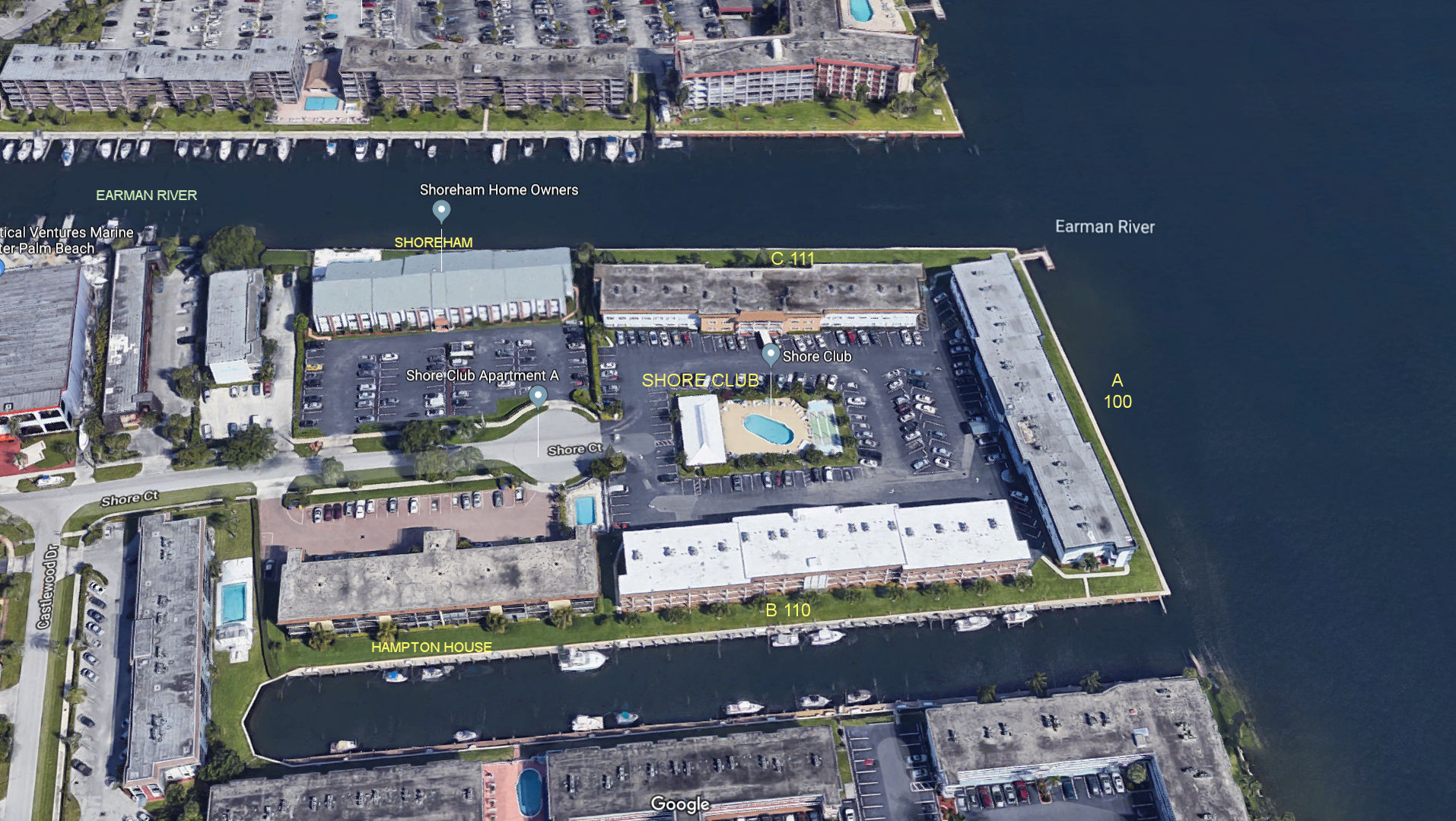 Aerial photo of Shore Club B&C