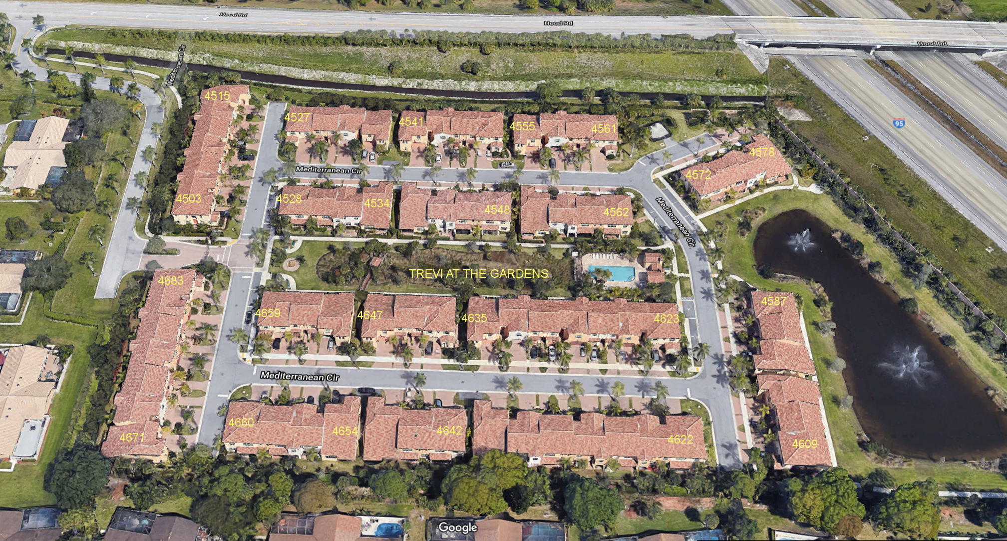 Aerial photo of Trevi at the Gardens