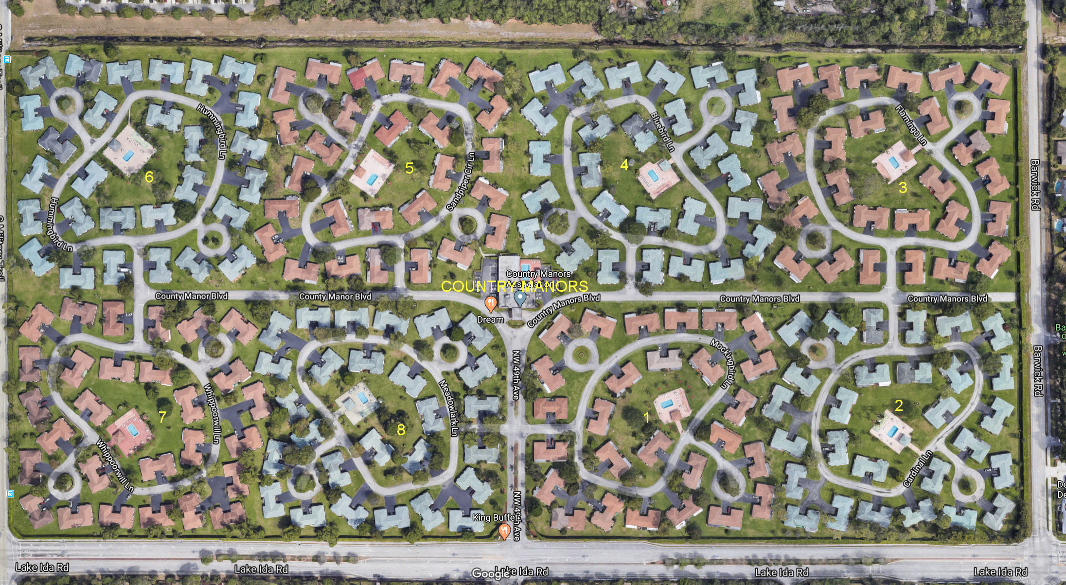 Aerial photo of Country Manor 1-8