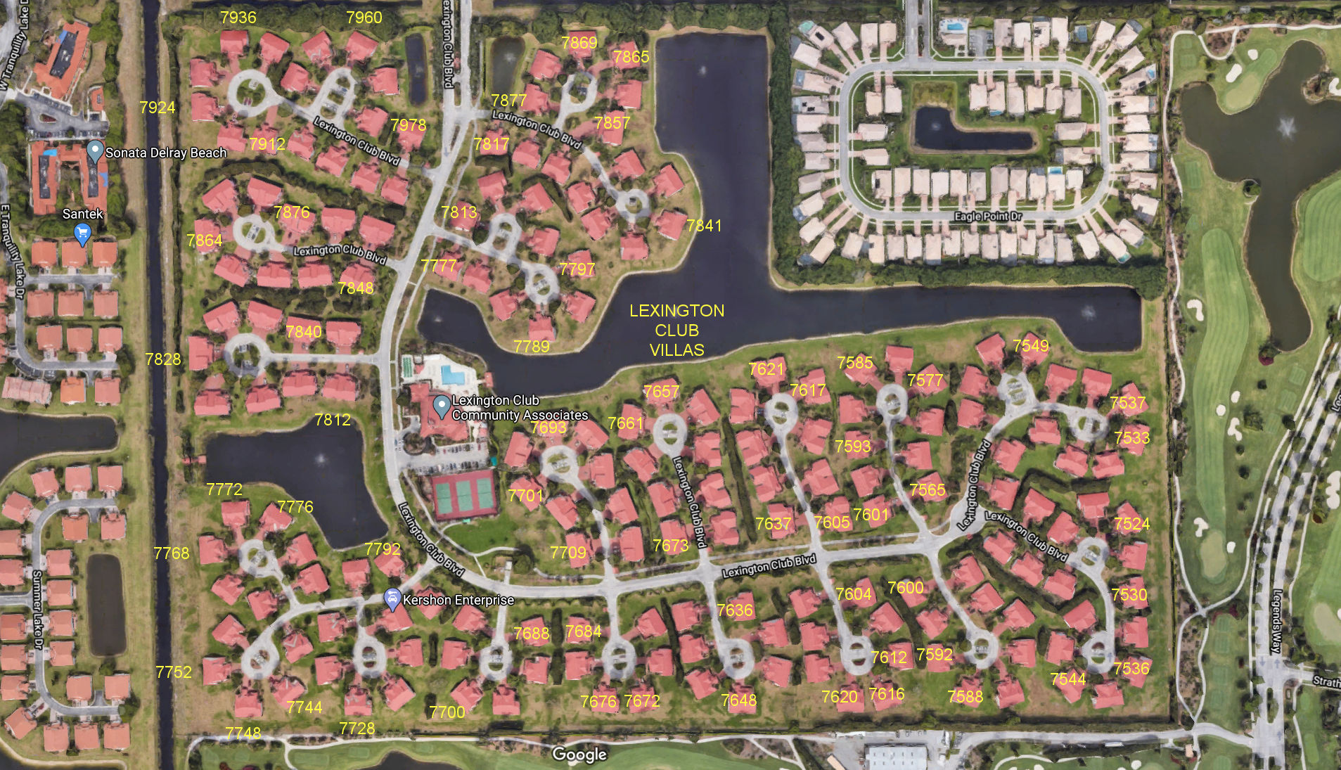 Aerial photo of Lexington Club Villas