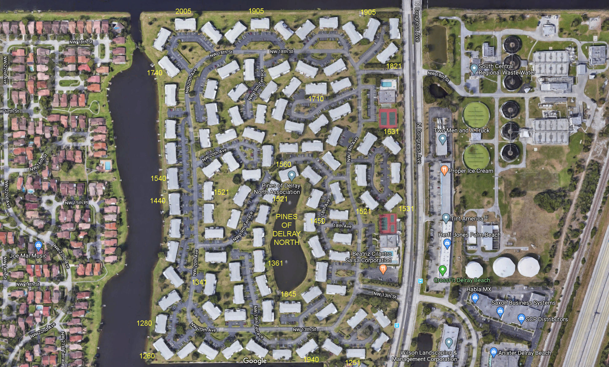 Aerial photo of Pines of Delray North