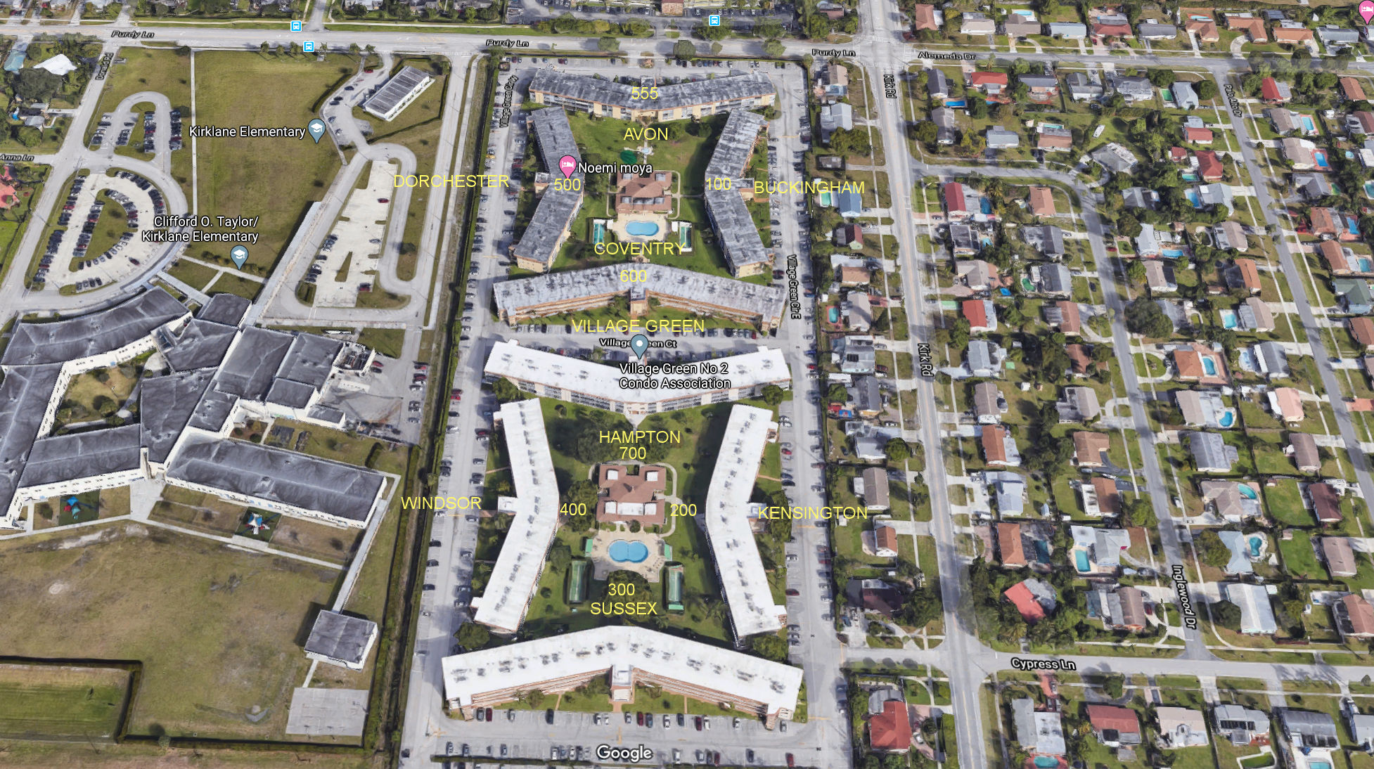Aerial photo of Village Green