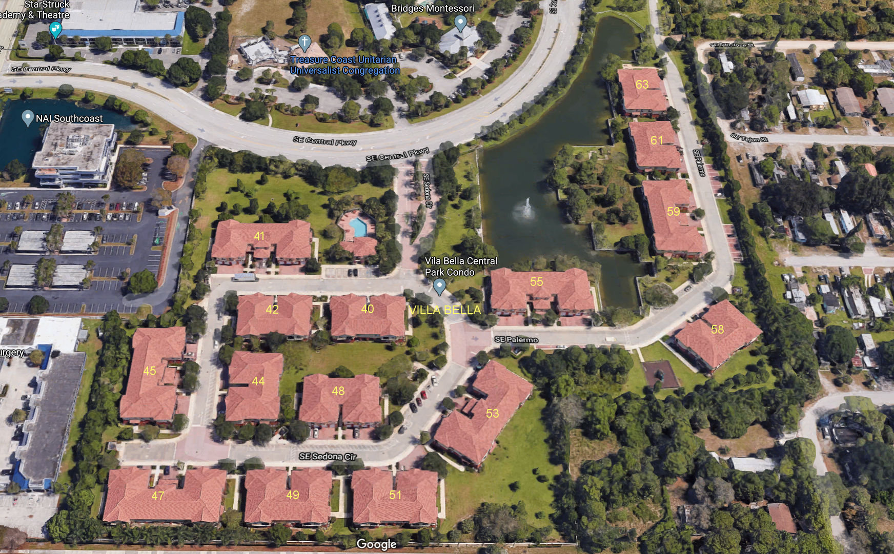 Aerial photo of Villabella Central Park