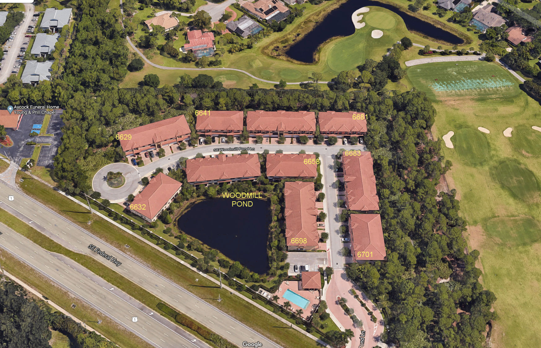 Aerial photo of Woodmill Pond