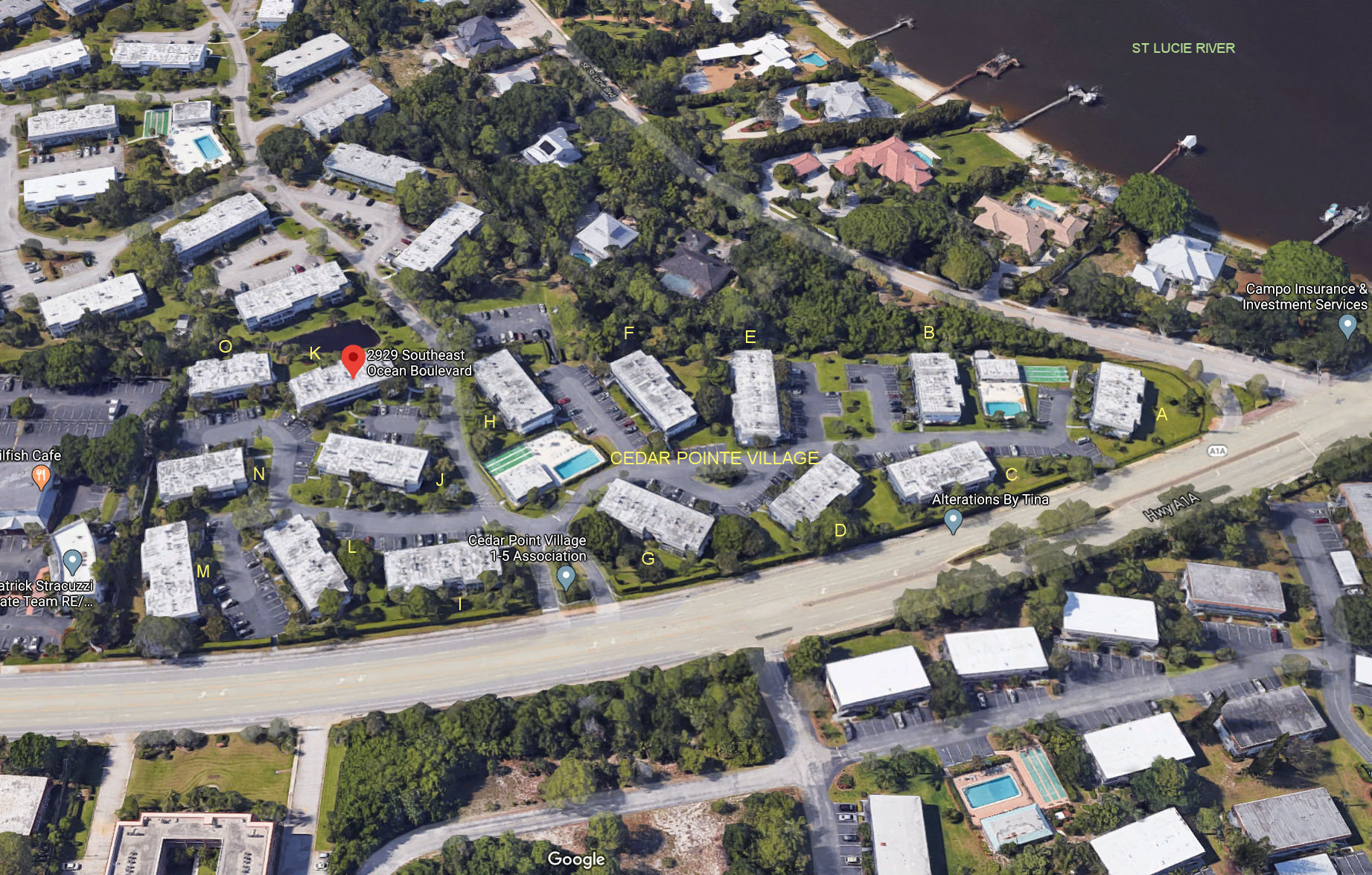 Aerial photo of Cedar Pointe Village 1-5