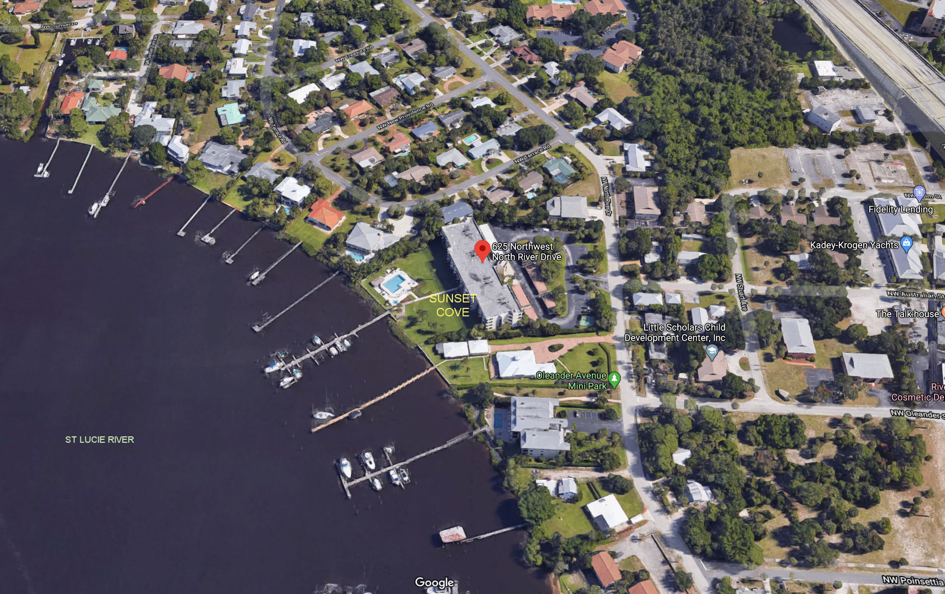 Aerial photo of Sunset Cove