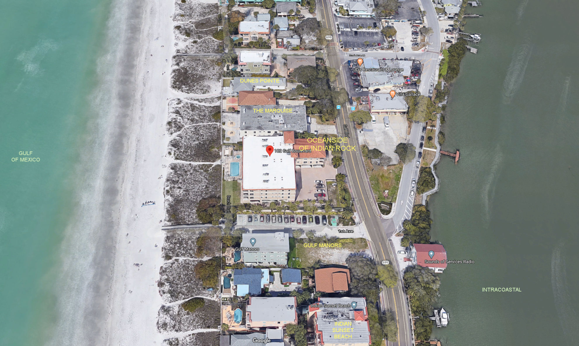 Aerial photo of Oceanside of Indian Rock