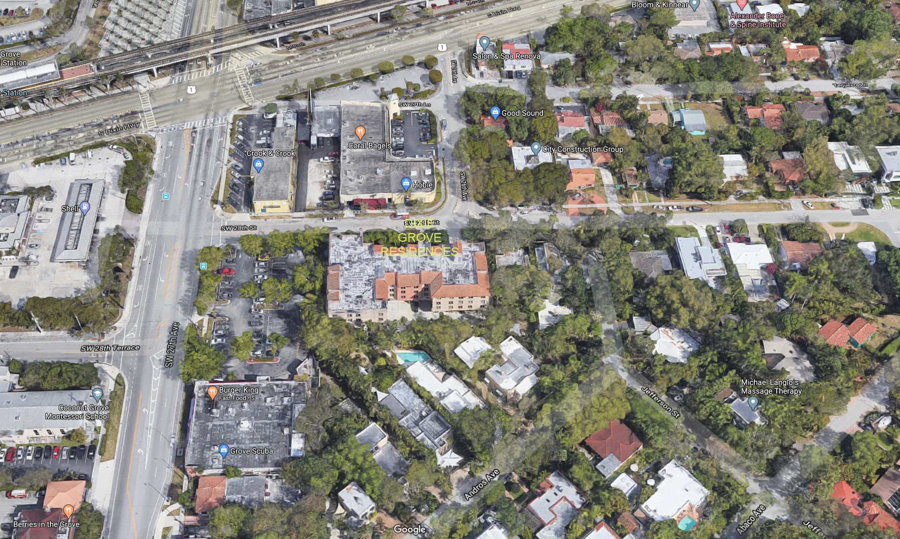 Aerial photo of Dixie Grove Residences