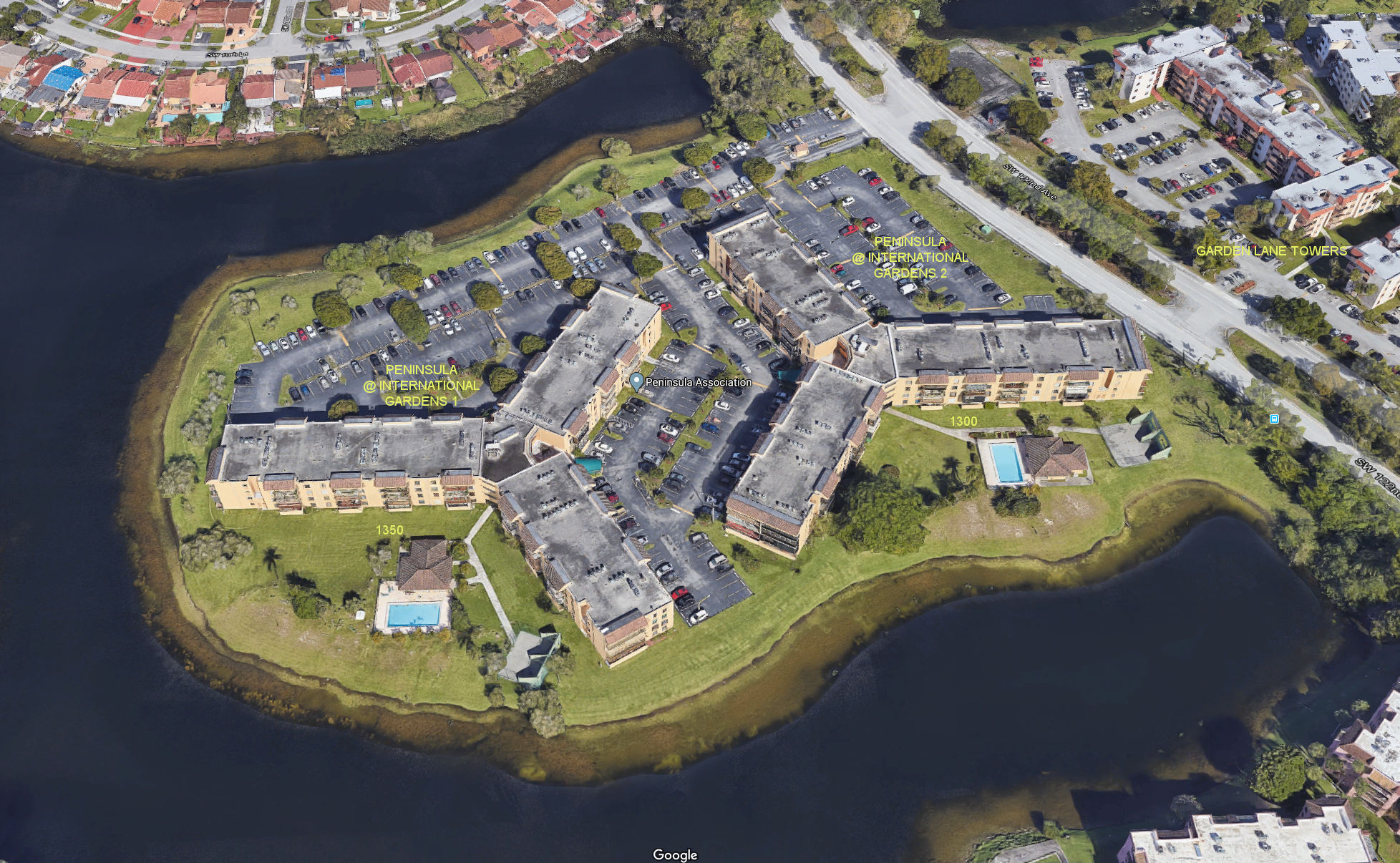 Aerial photo of Peninisula at International Gardens 1&2