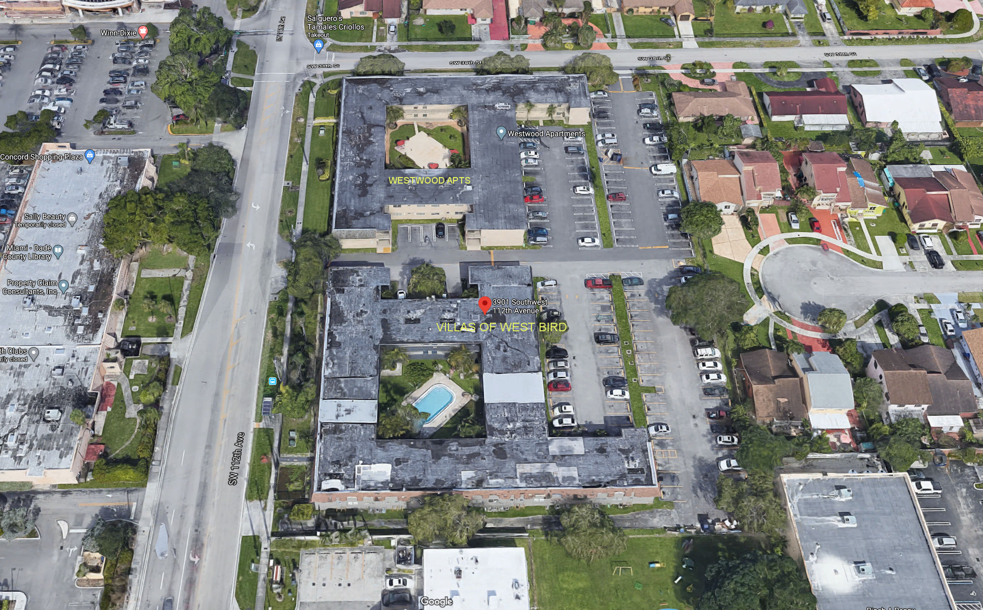 Aerial photo of Villas of West Bird