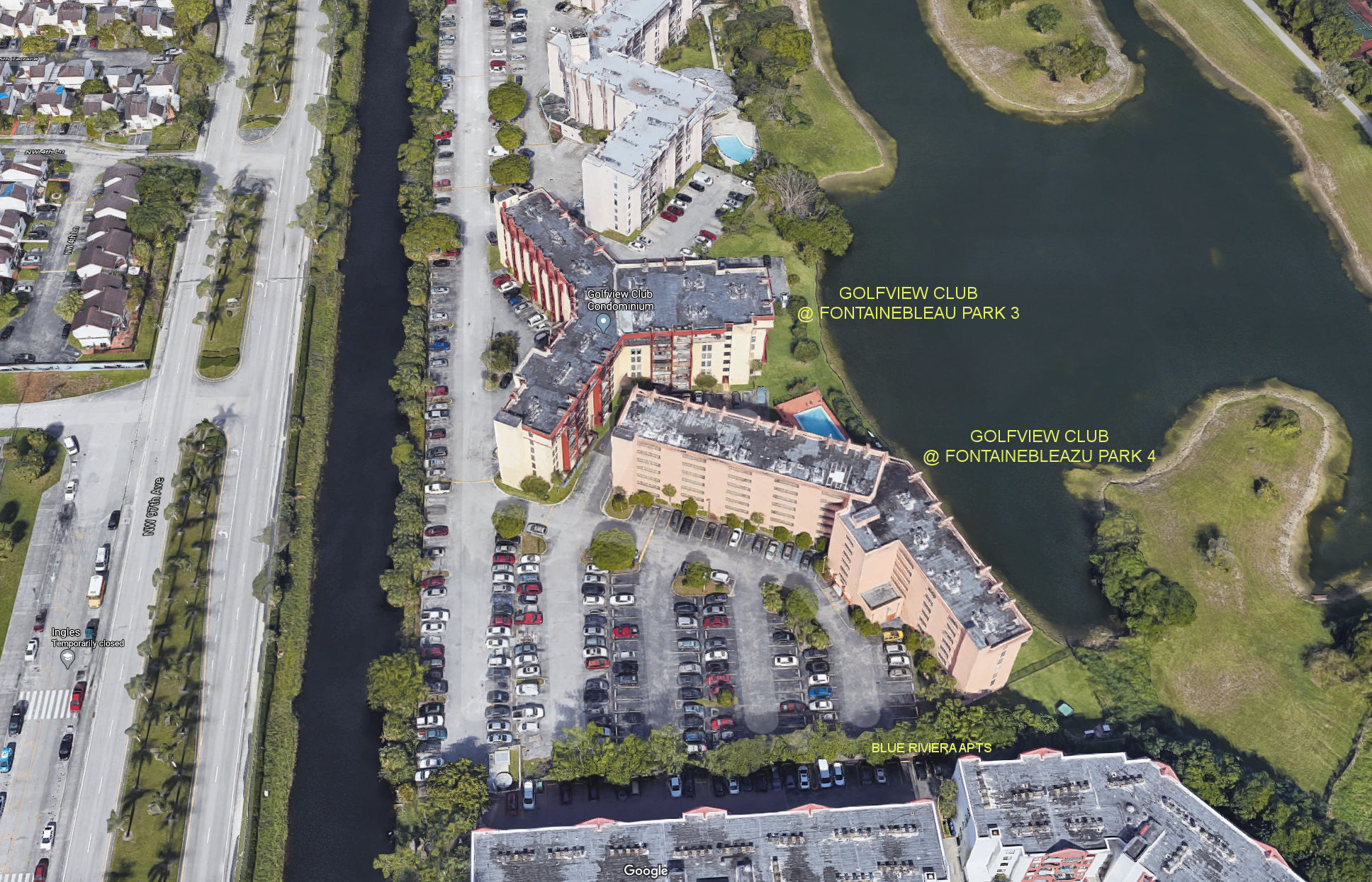 Aerial photo of Golfview Club at Fontainebleau Park 4