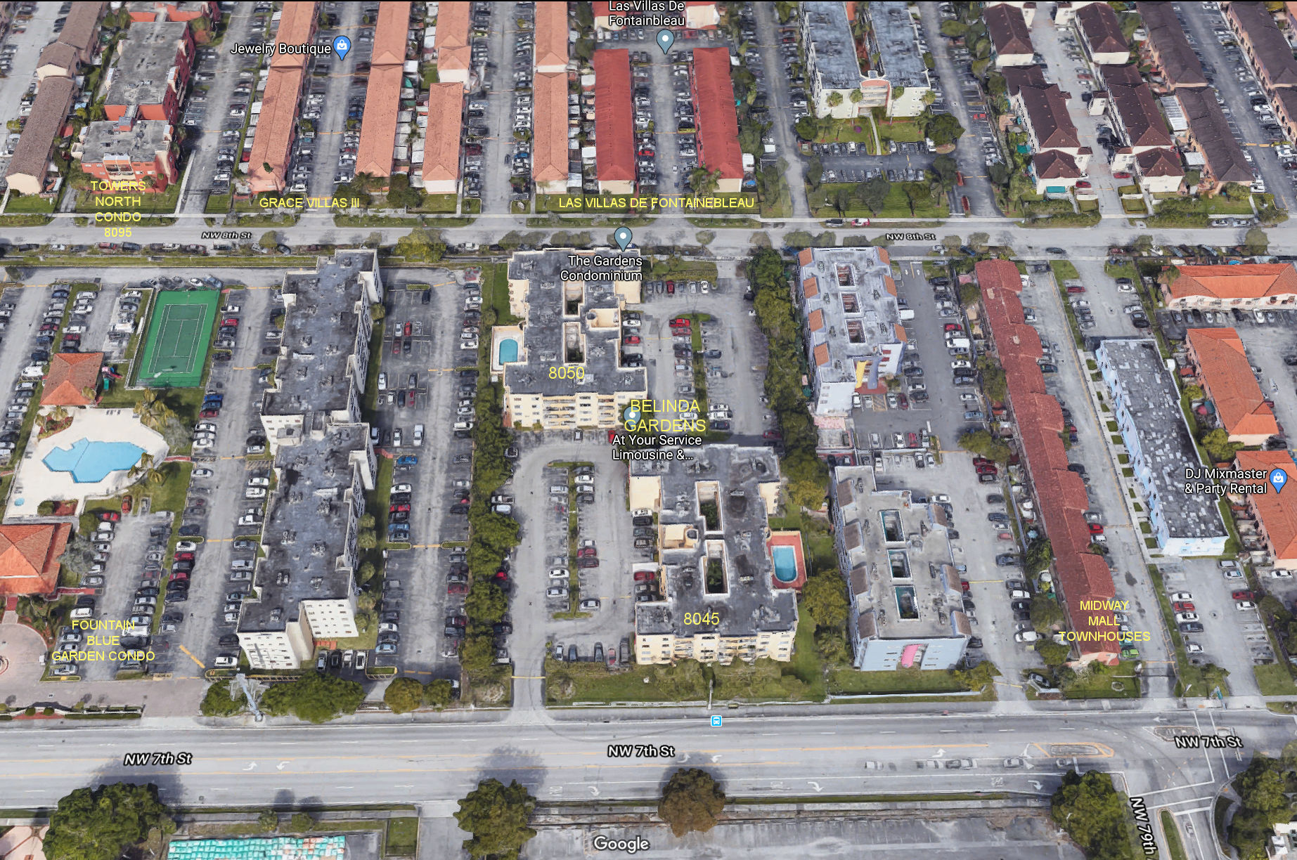 Aerial photo of Belinda Gardens 1&2