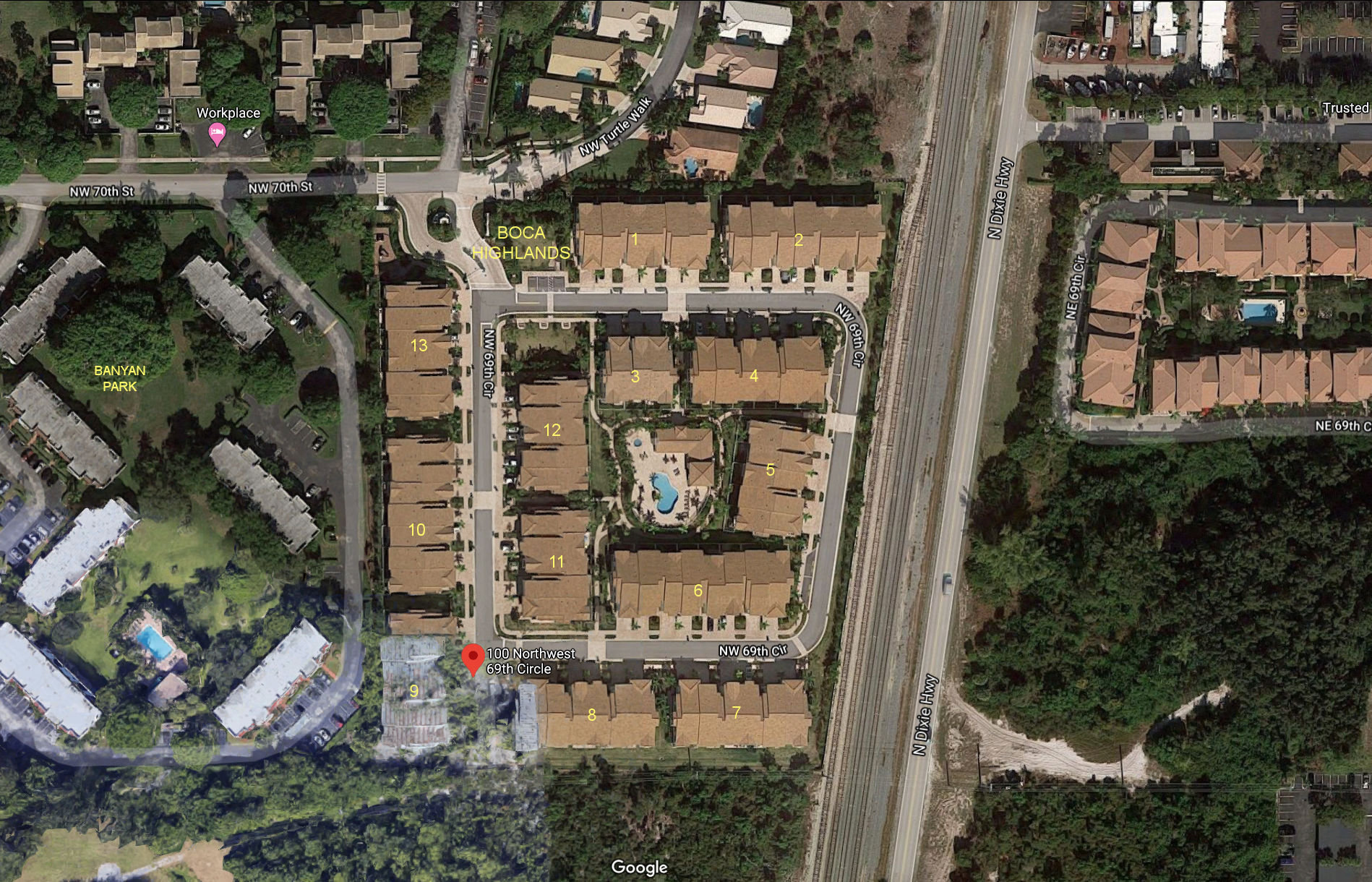 Aerial photo of Boca Highlands