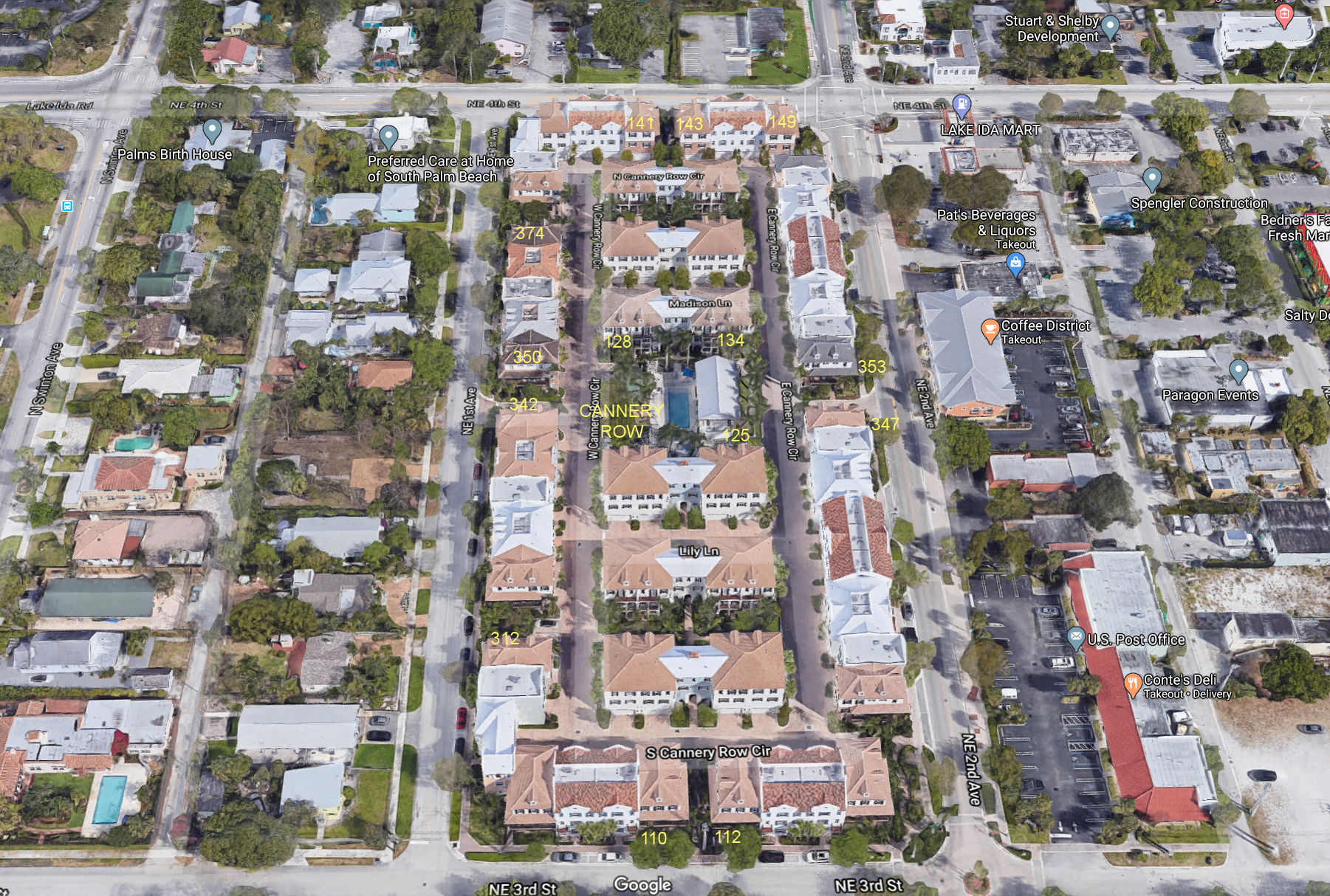 Aerial photo of Cannery Row
