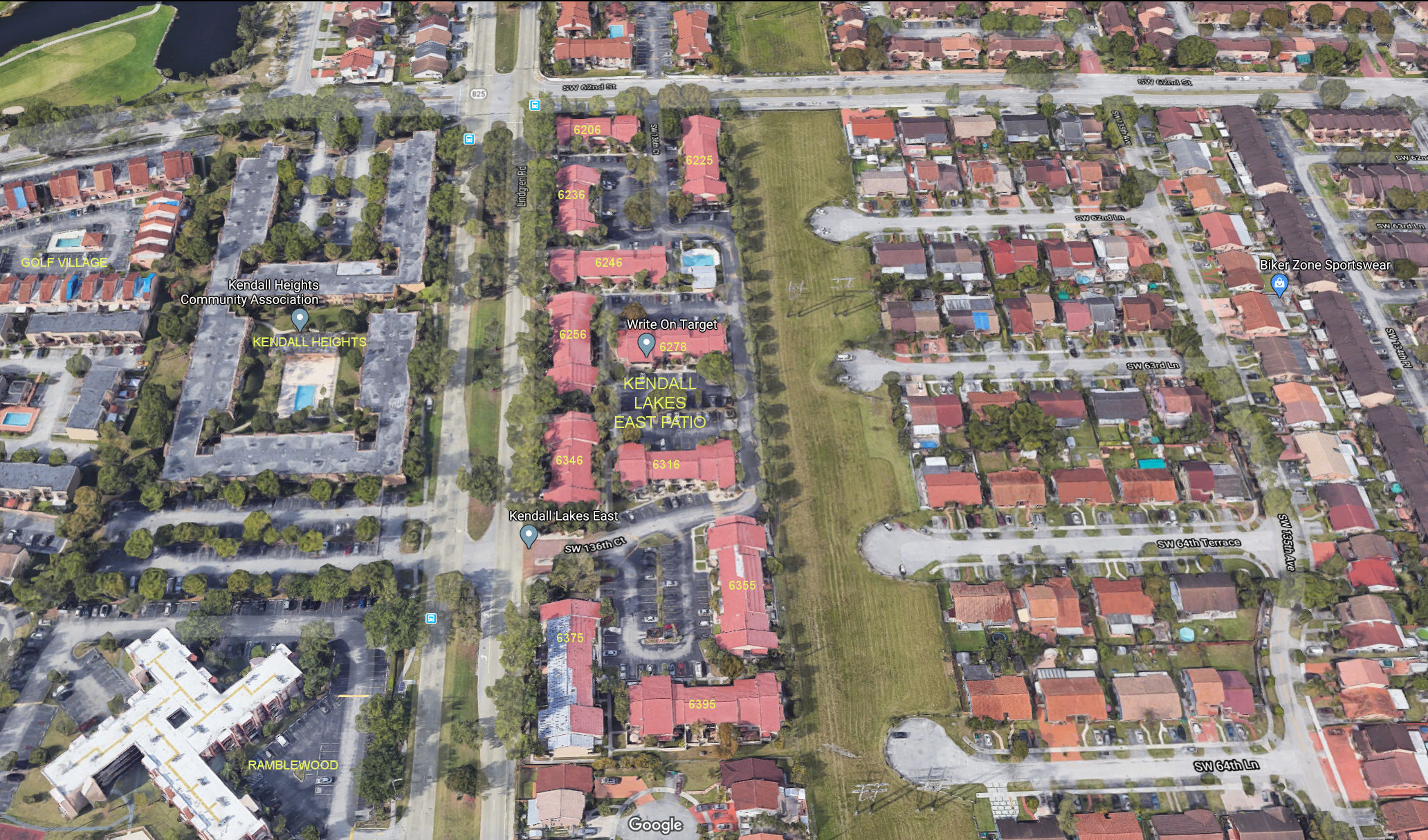 Aerial photo of Kendall Lakes East Patio