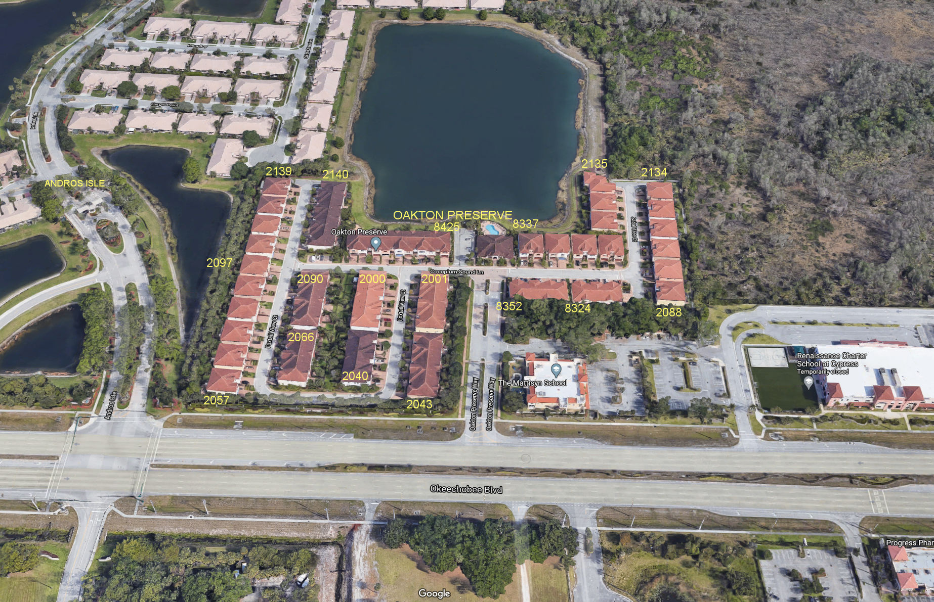 Aerial photo of Oakton Preserve