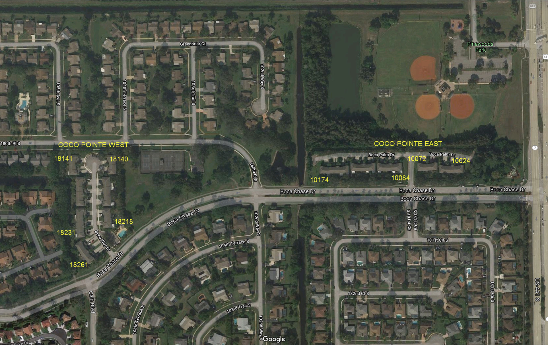 Aerial photo of Coco Pointe (East&West)