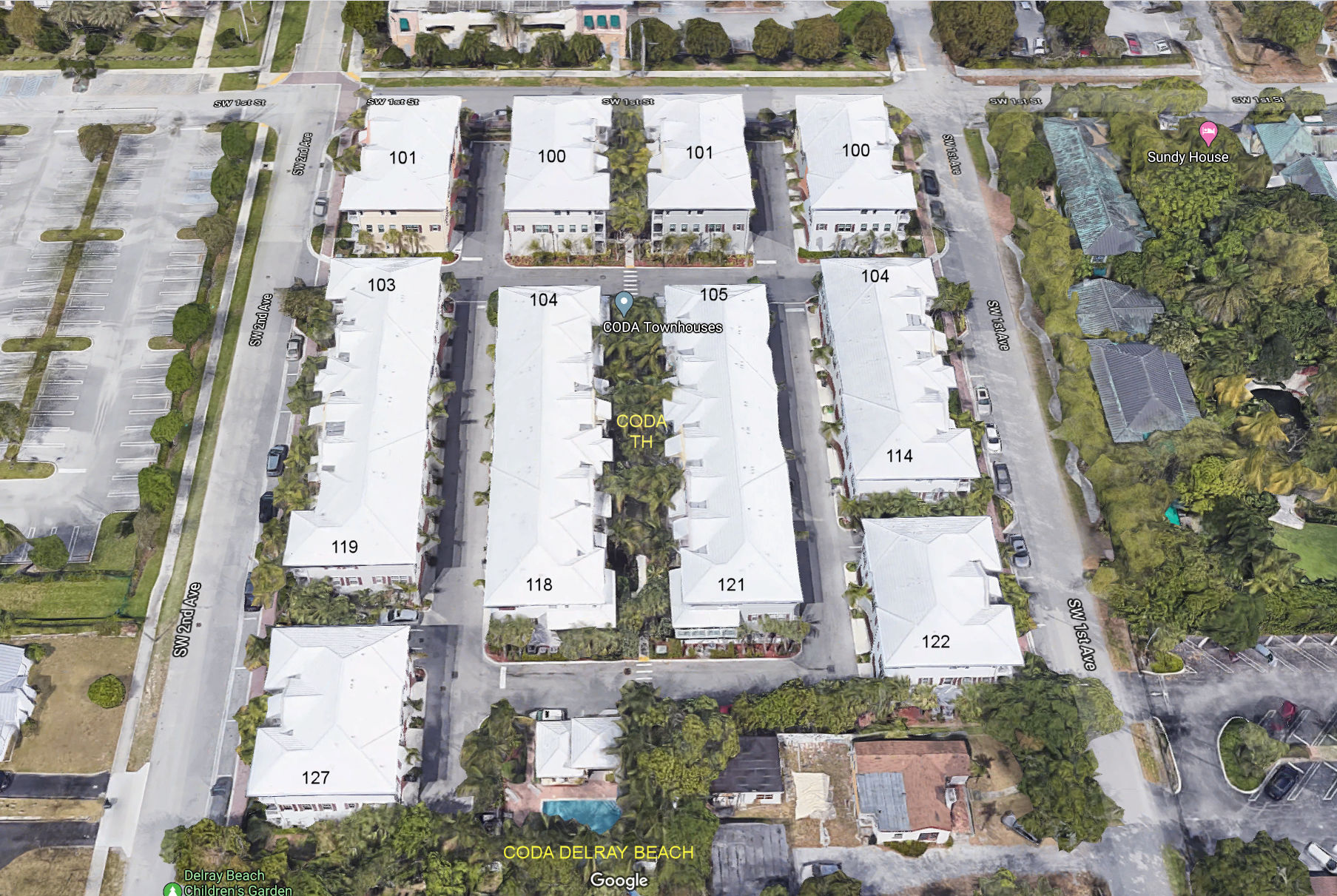Aerial photo of Coda Townhomes