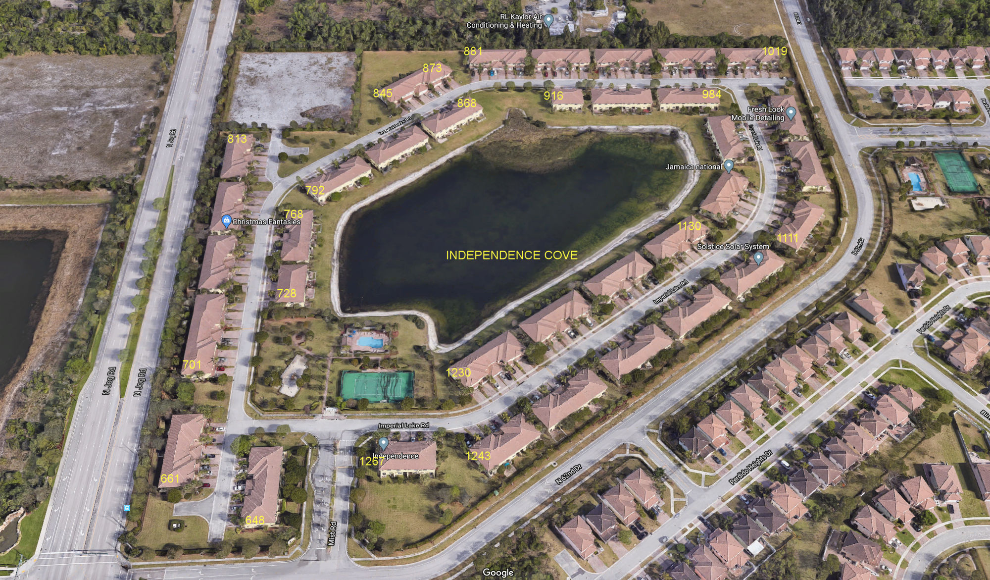 Aerial photo of Independence Cove