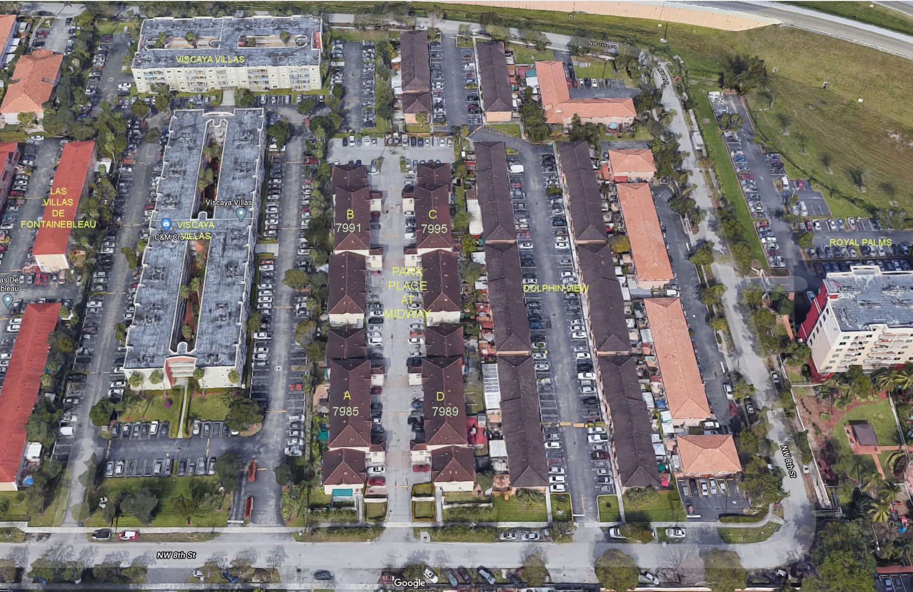 Aerial photo of Park Place at Midway