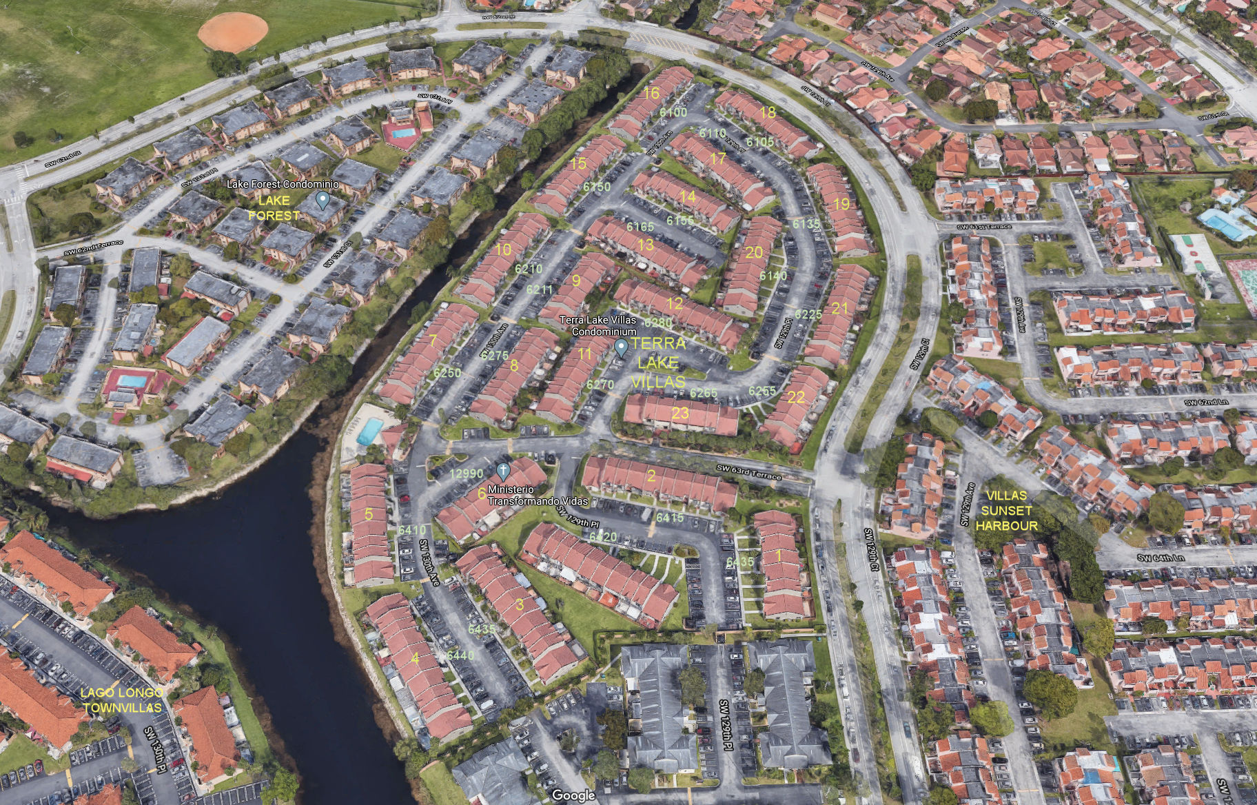 Aerial photo of Terra Lake Villas