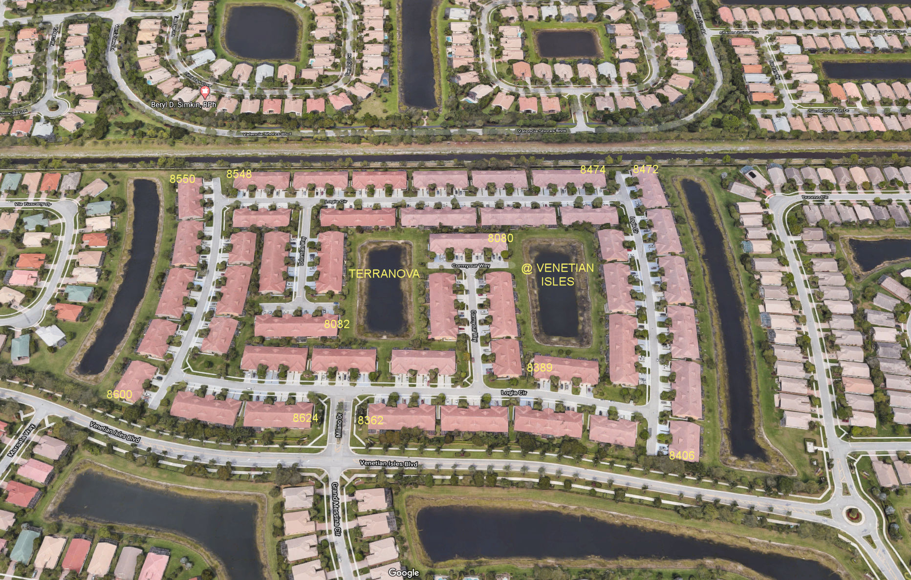 Aerial photo of Terranova at Venetian Isles