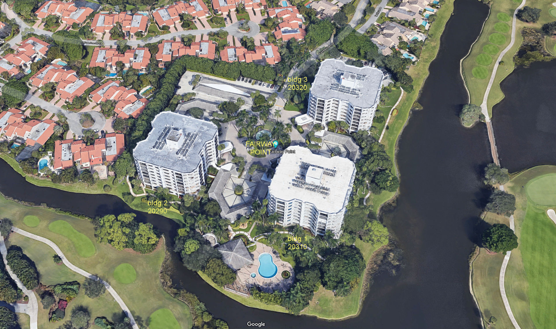 Aerial photo of Fairway Point 1 2 & 3