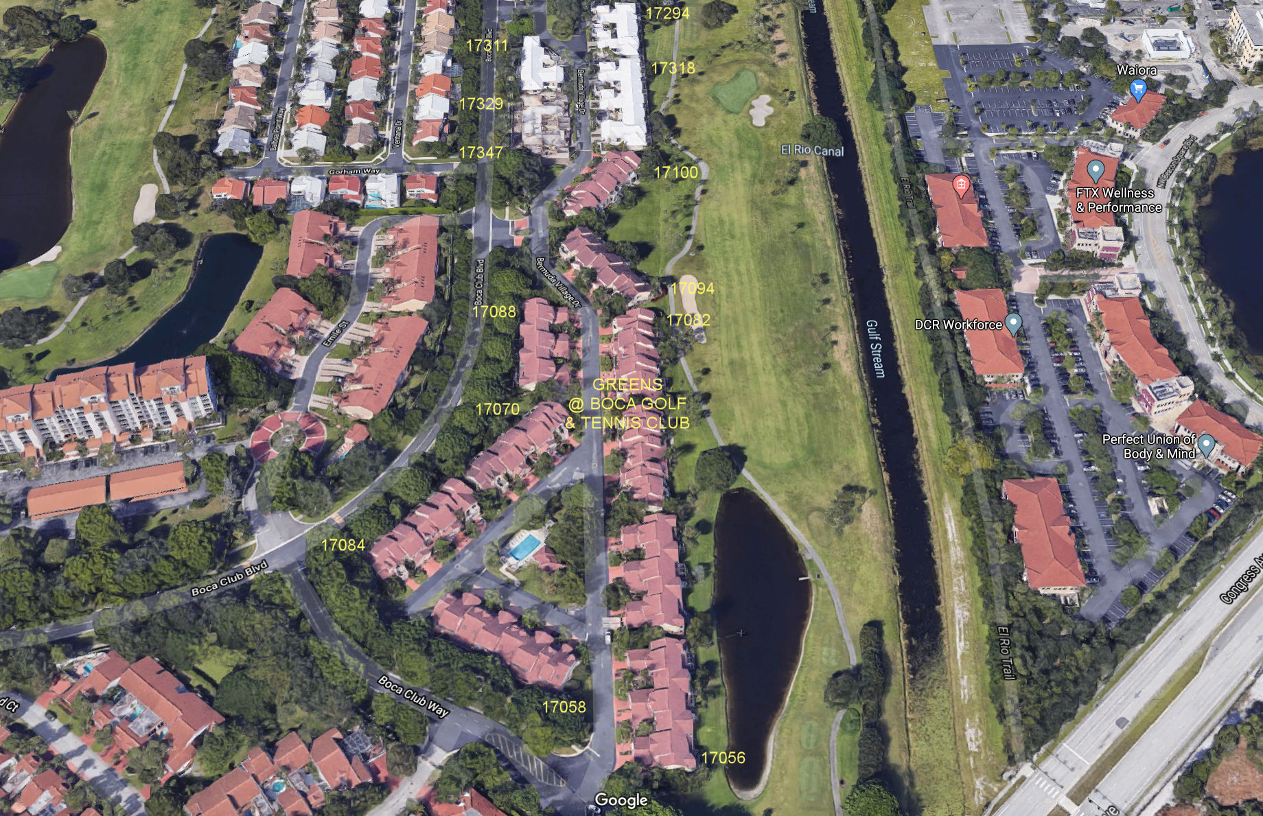 Aerial photo of Greens at Boca Golf